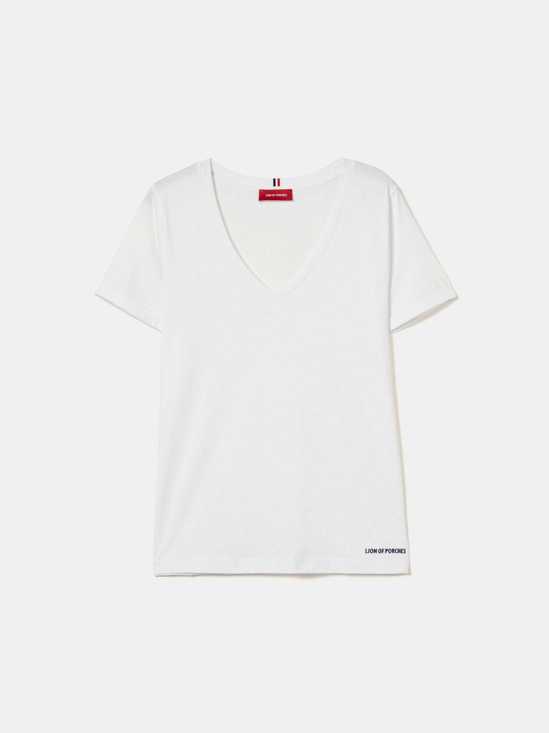 T-shirt de algodão decote em V