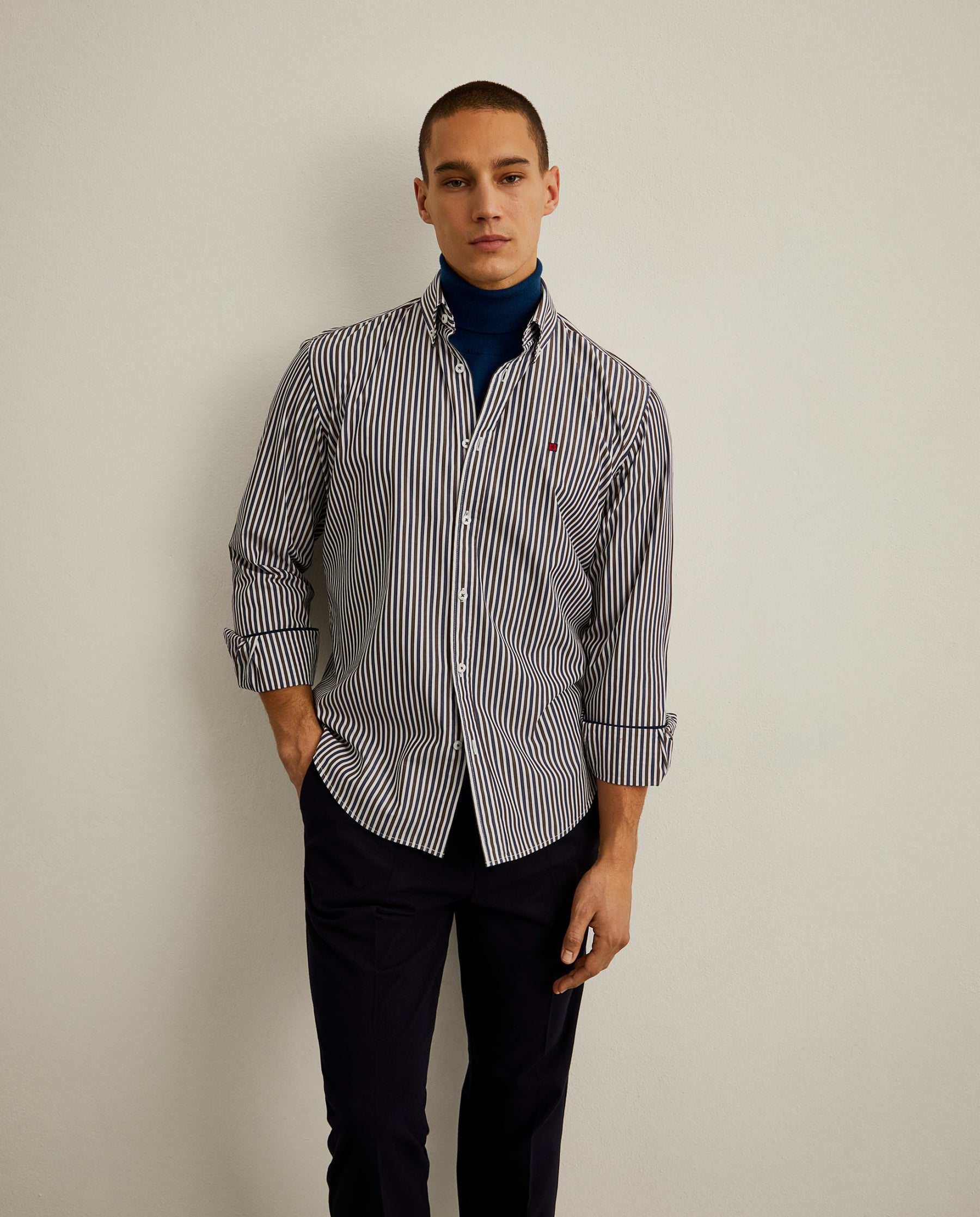 Camisa de riscas regular fit