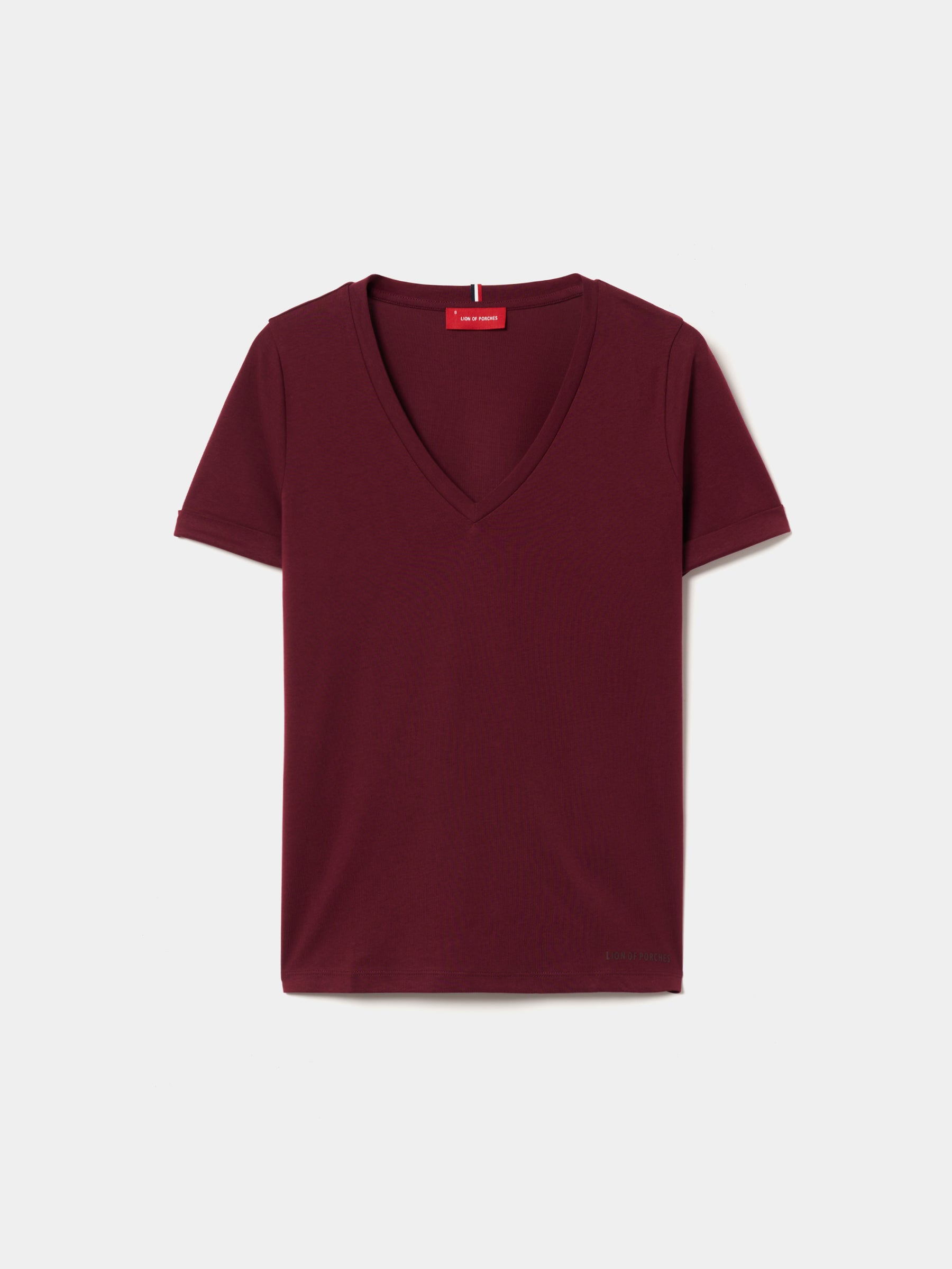 T-shirt de algodão decote em V