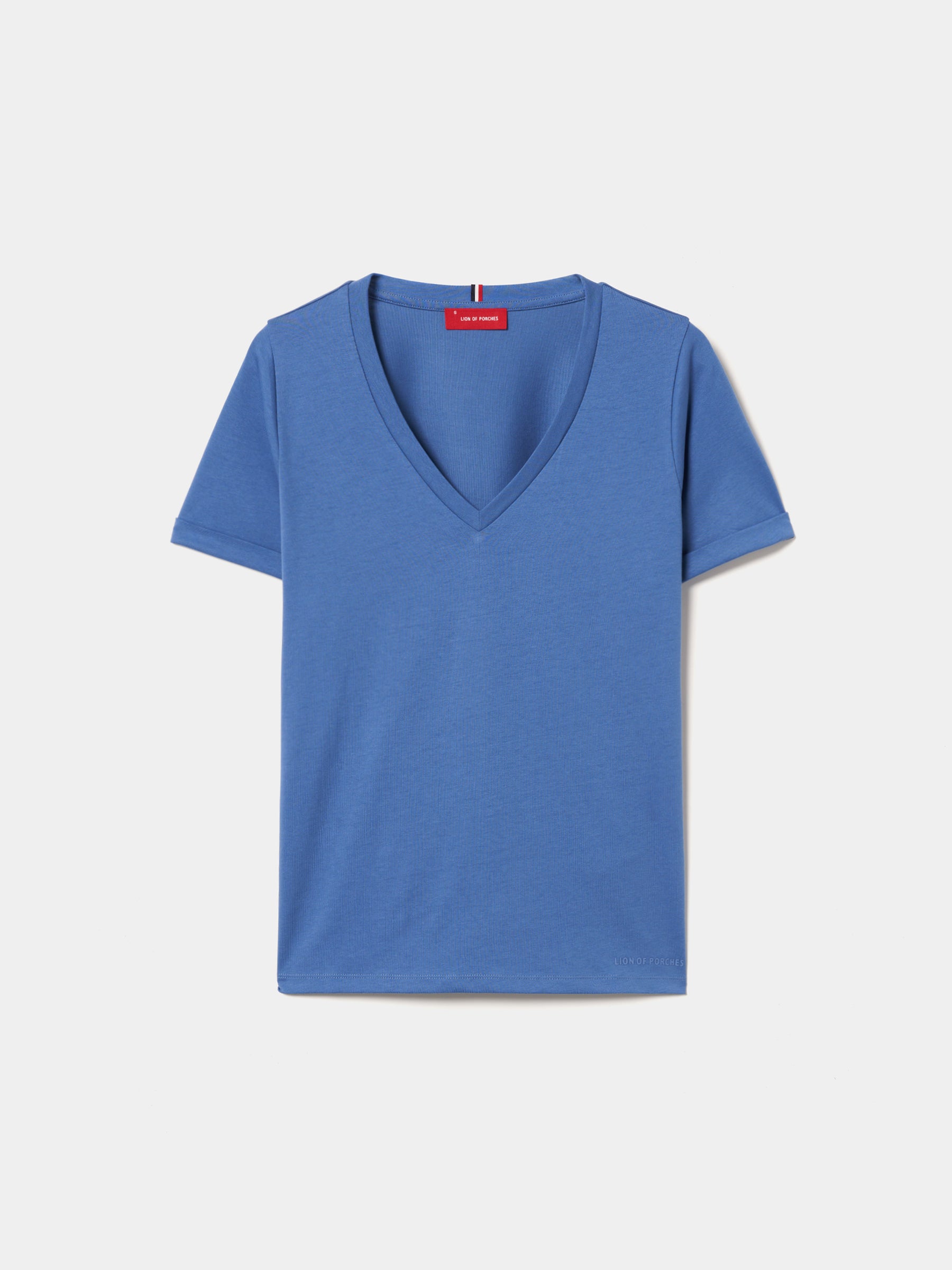 T-shirt de algodão decote em V