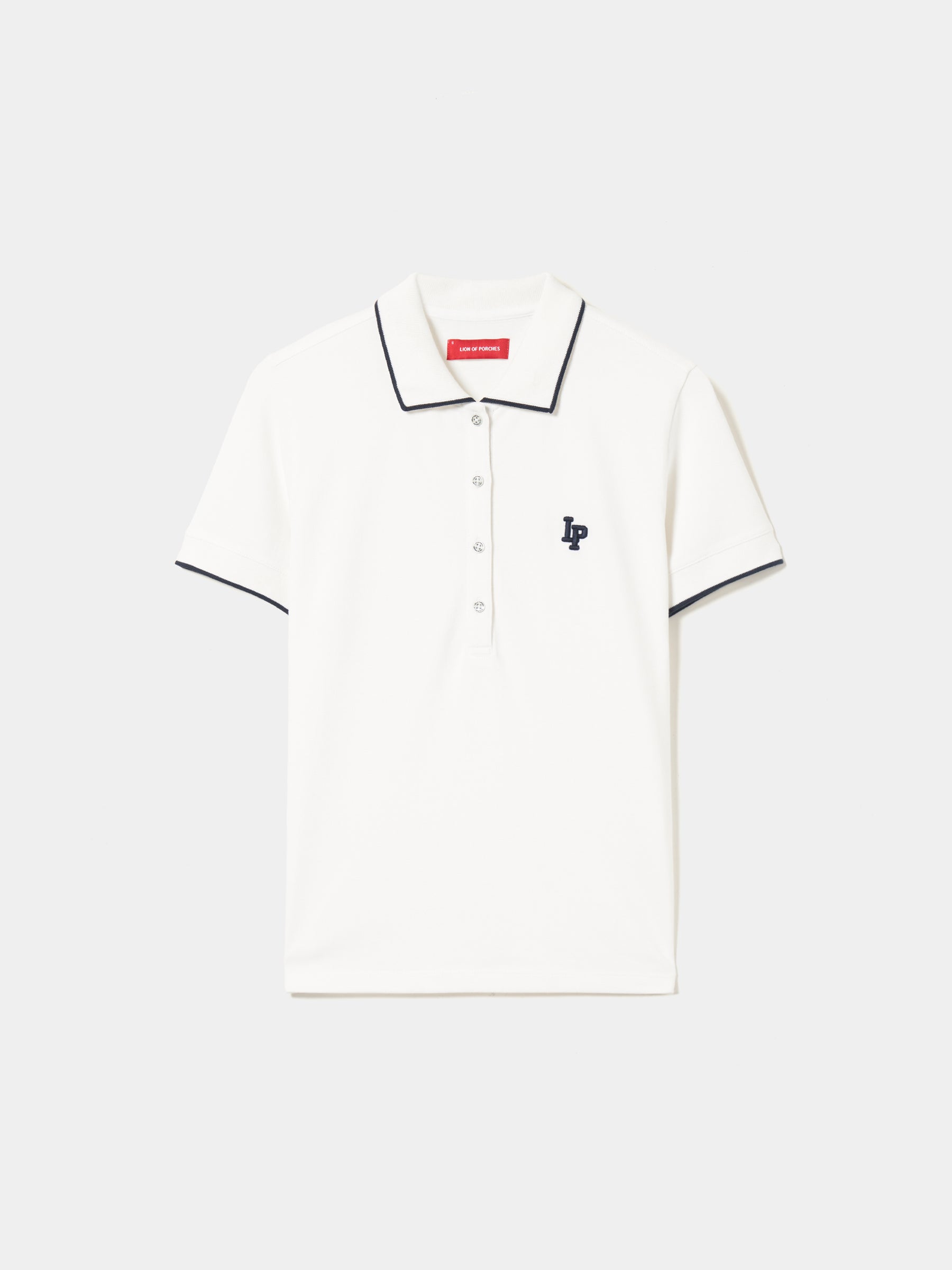 Polo piqué em algodão com riscas
