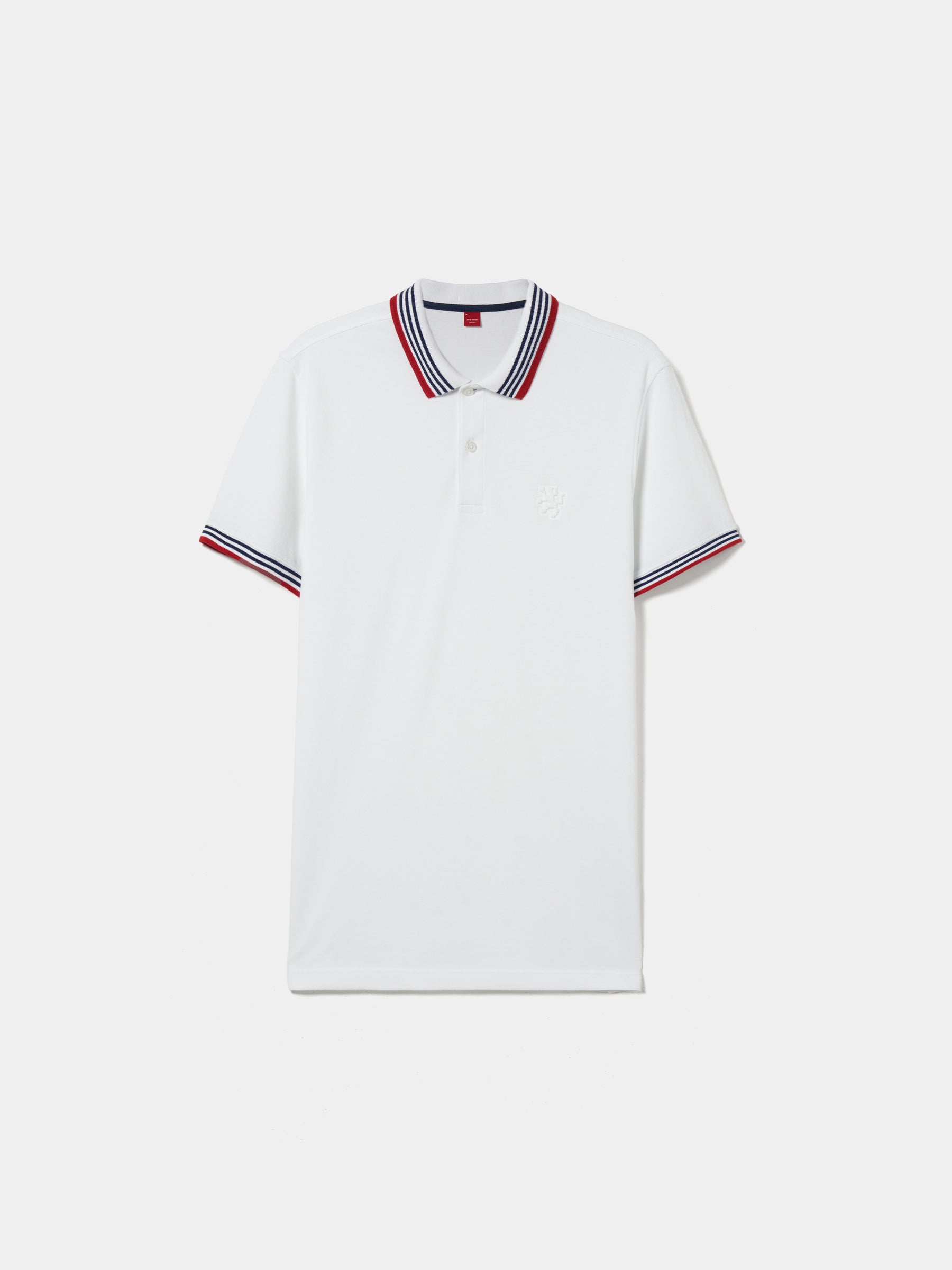 Polo piqué slim fit com riscas