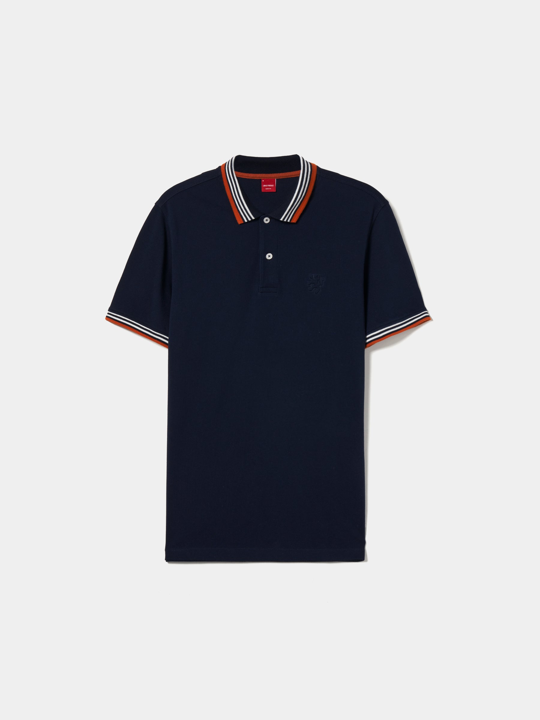Polo piqué slim fit com riscas