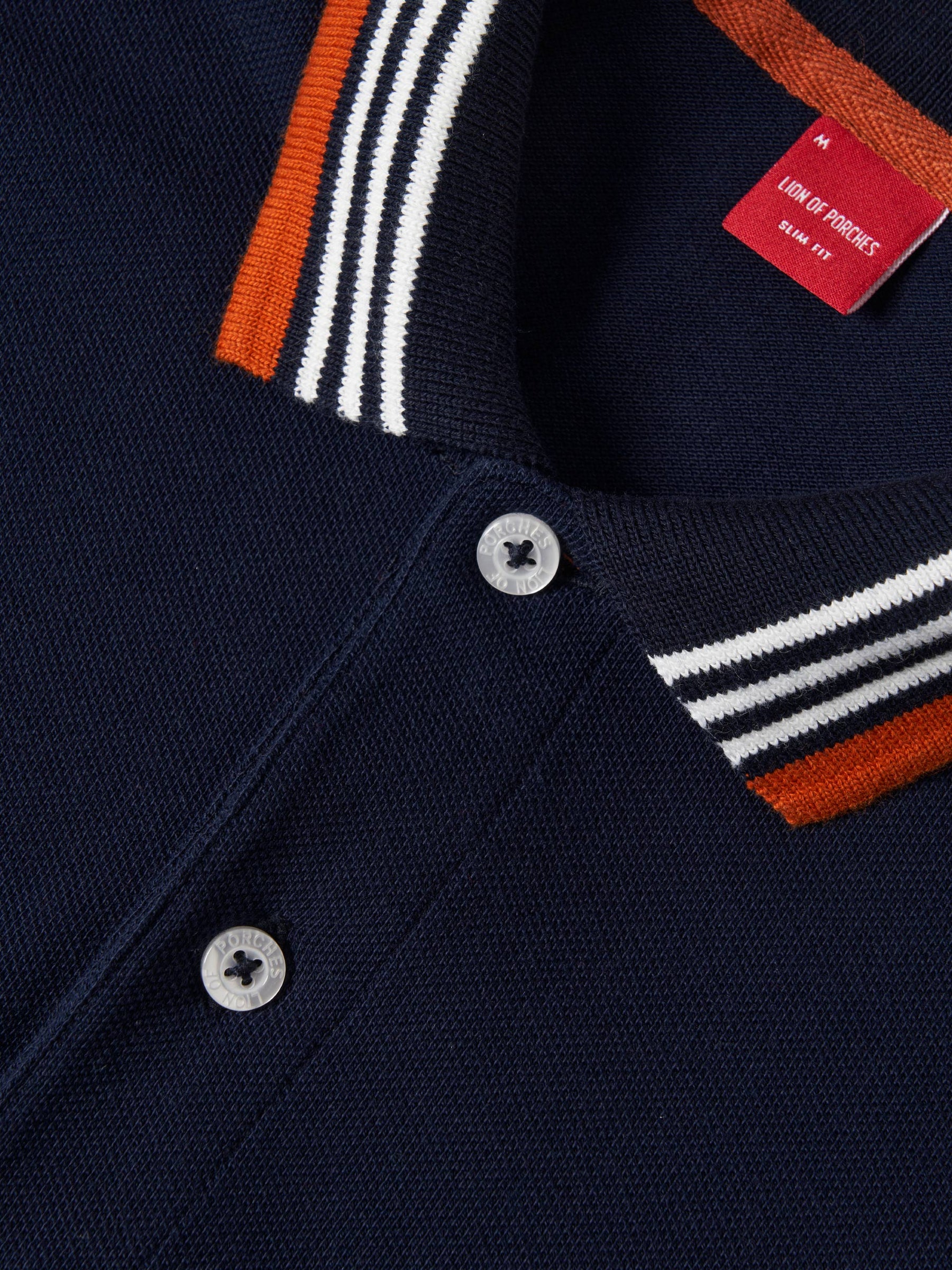 Polo piqué slim fit com riscas
