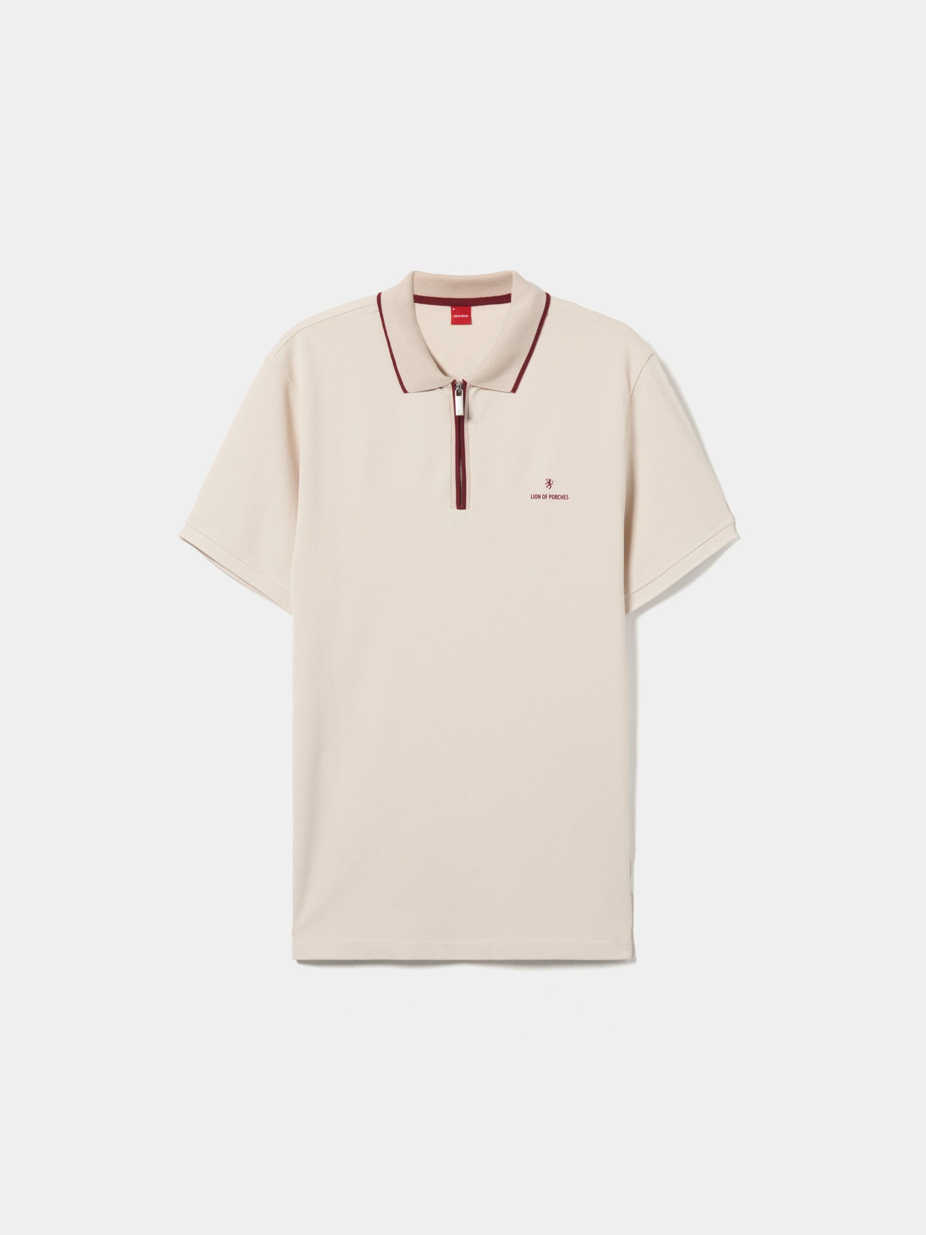 Polo piqué bicolor com fecho