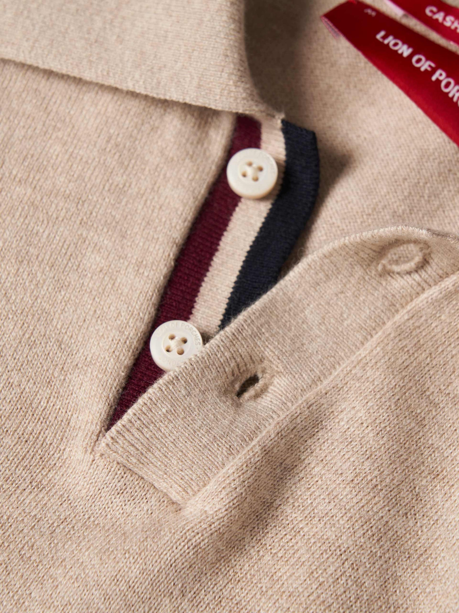 Polo de manga comprida com algodão e caxemira