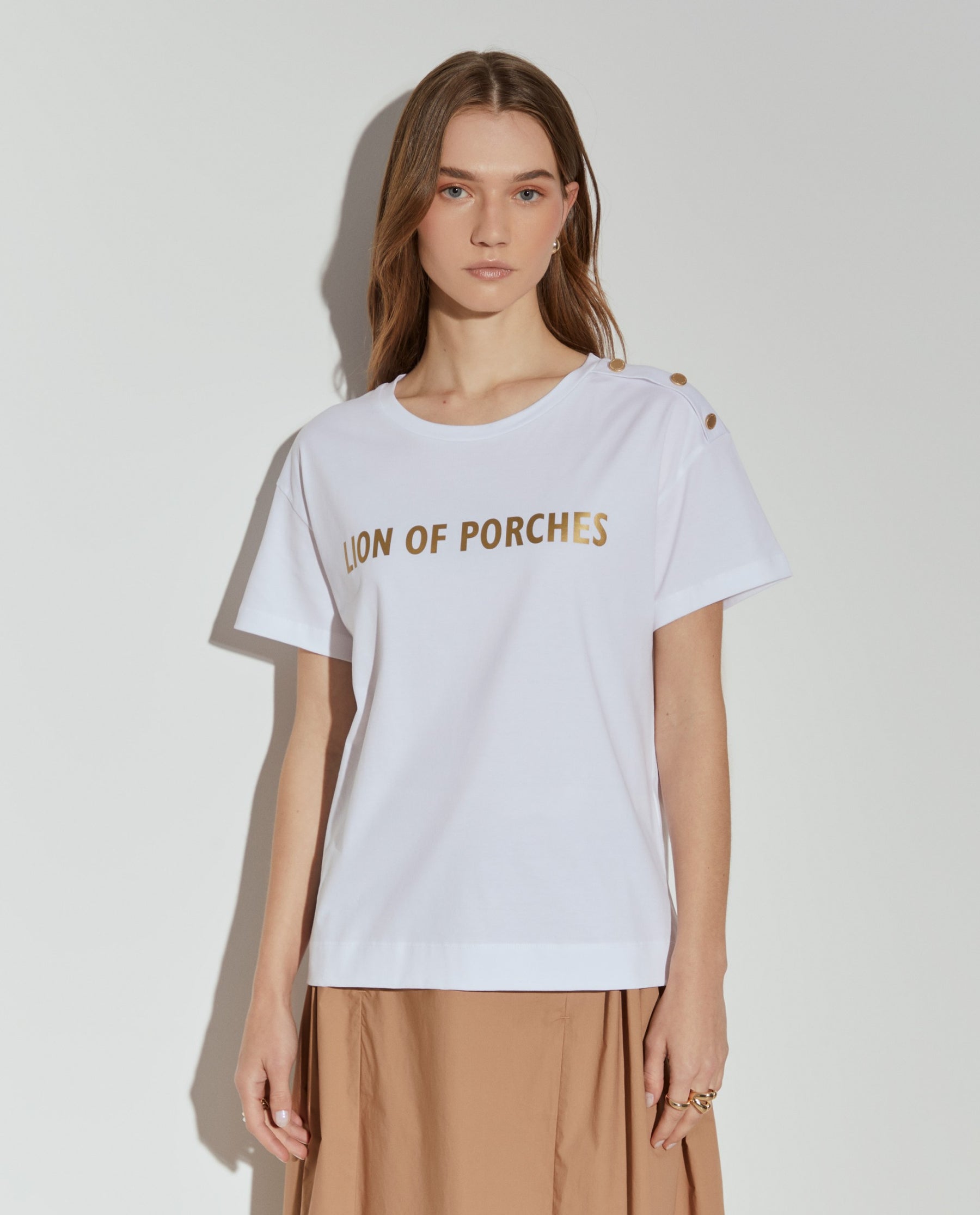 T-shirt Lion of Porches de algodão