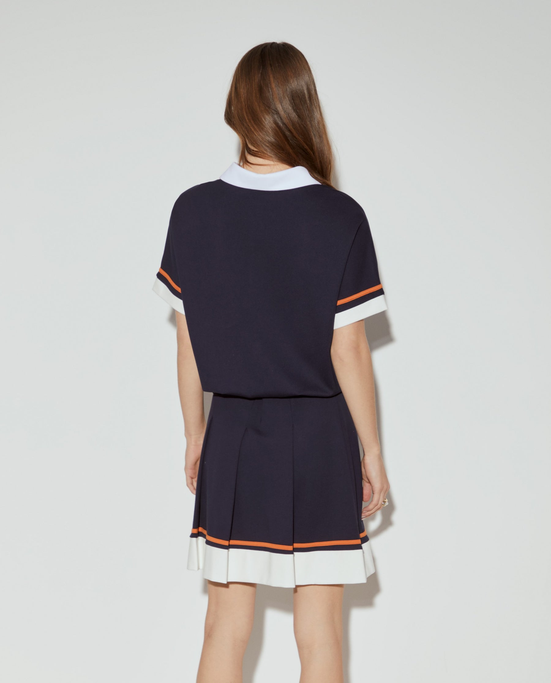 Polo de malha tricolor