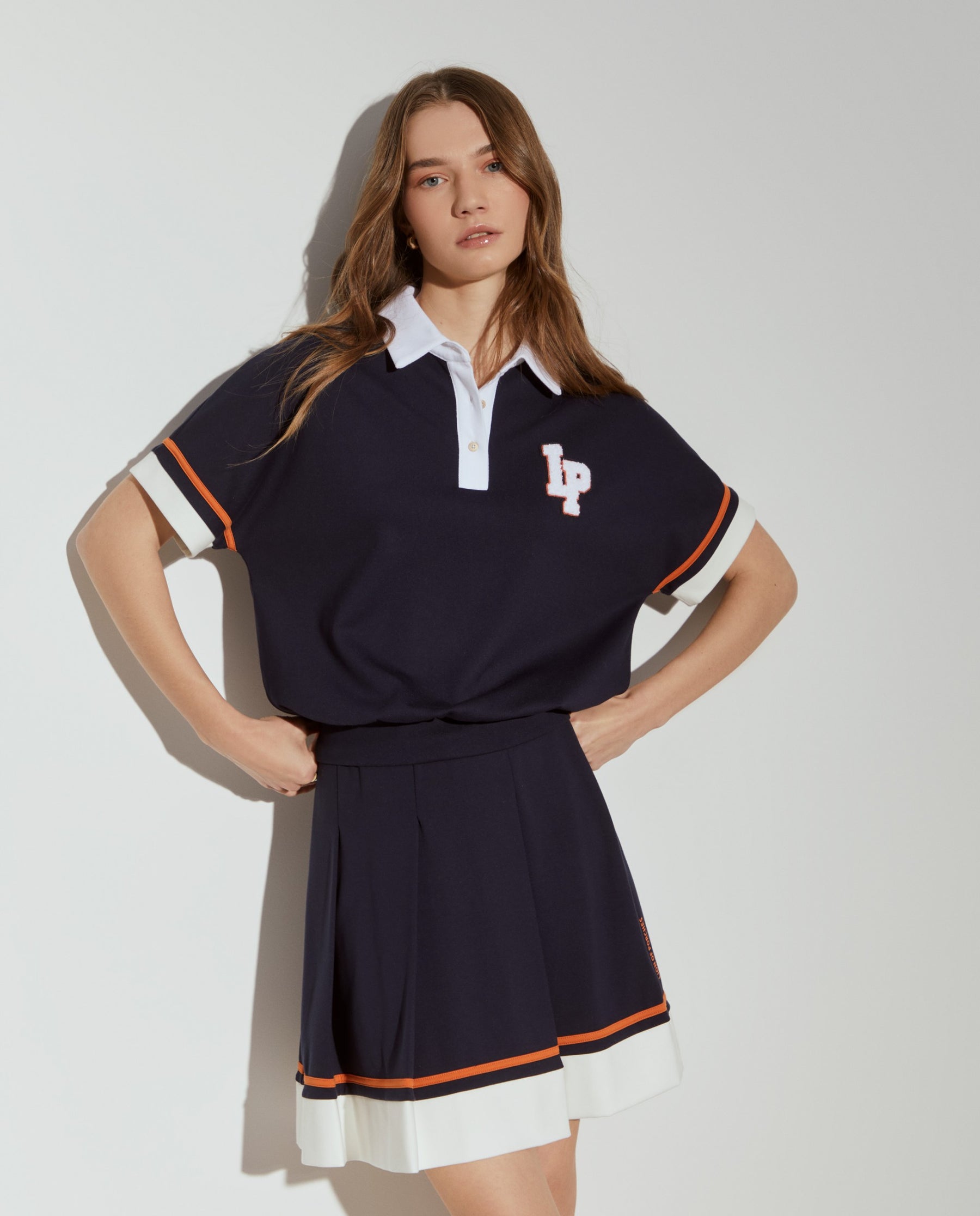Polo de malha tricolor