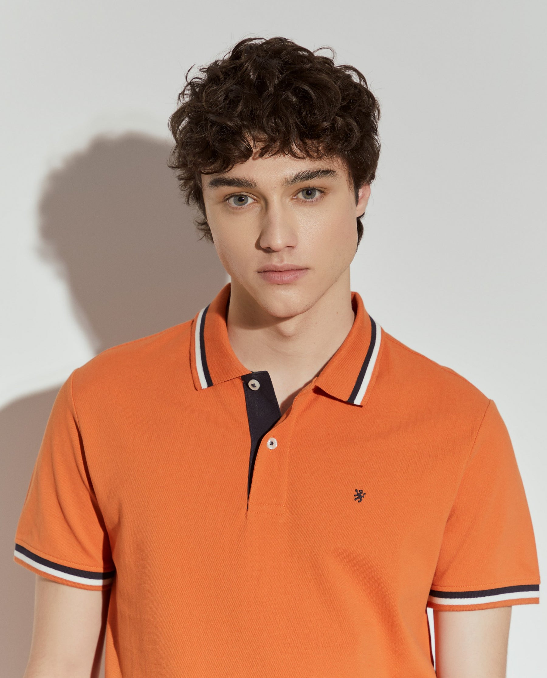 Polo piqué slim fit em algodão