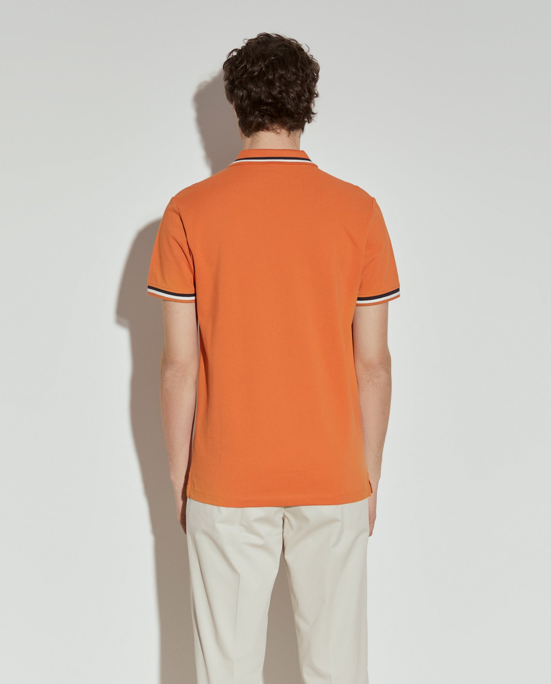 Polo piqué slim fit em algodão
