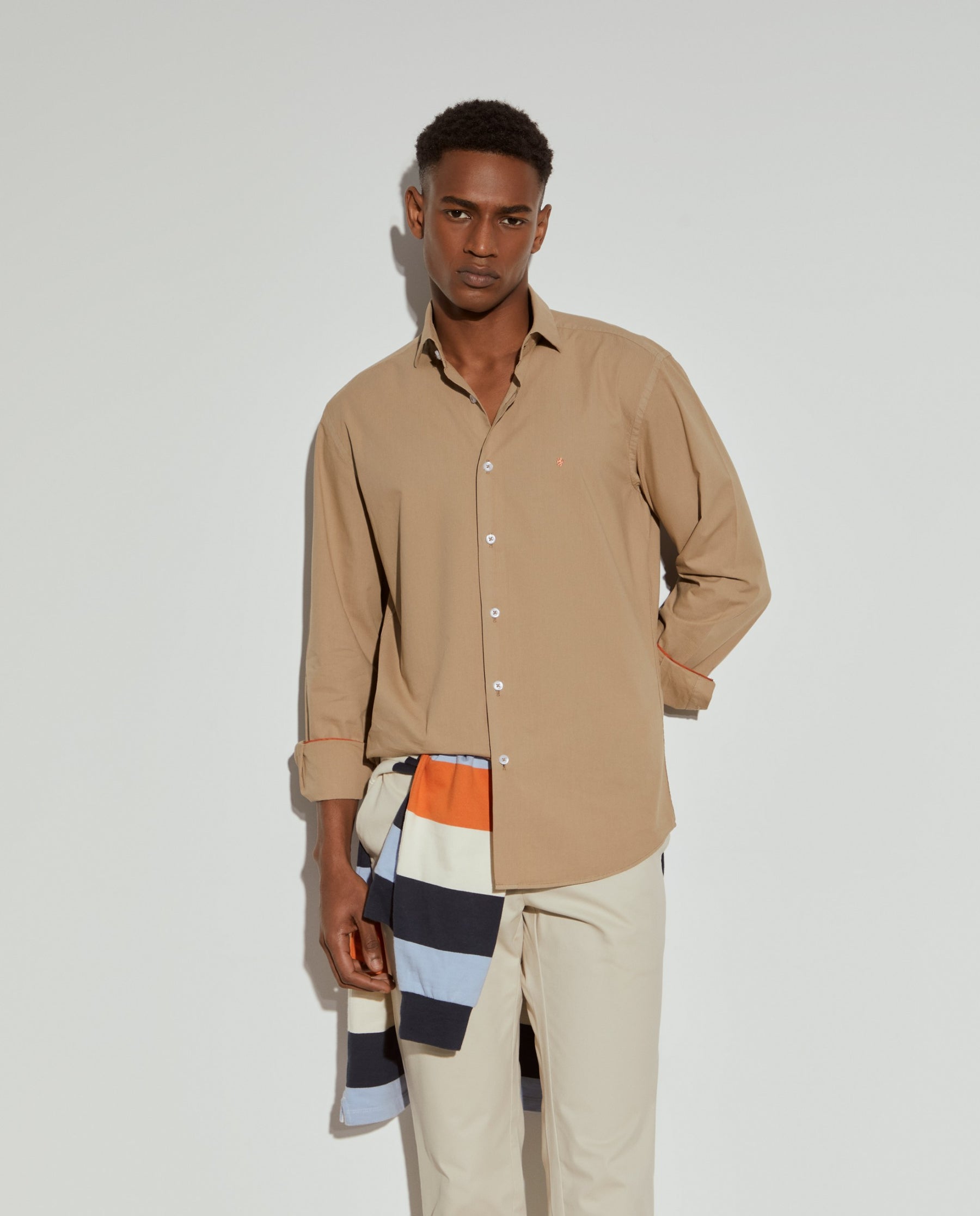 Camisa slim fit seersucker