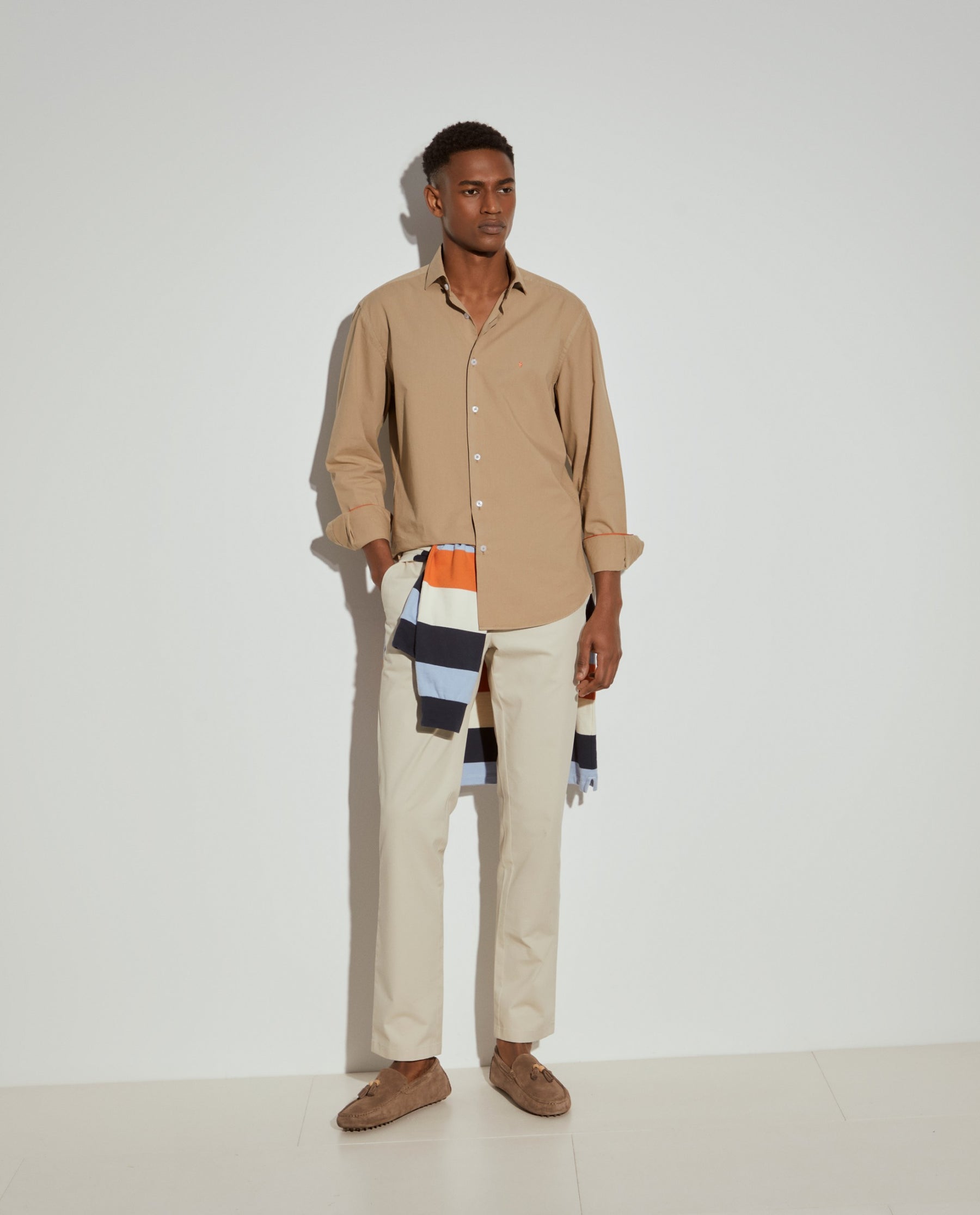 Camisa slim fit seersucker