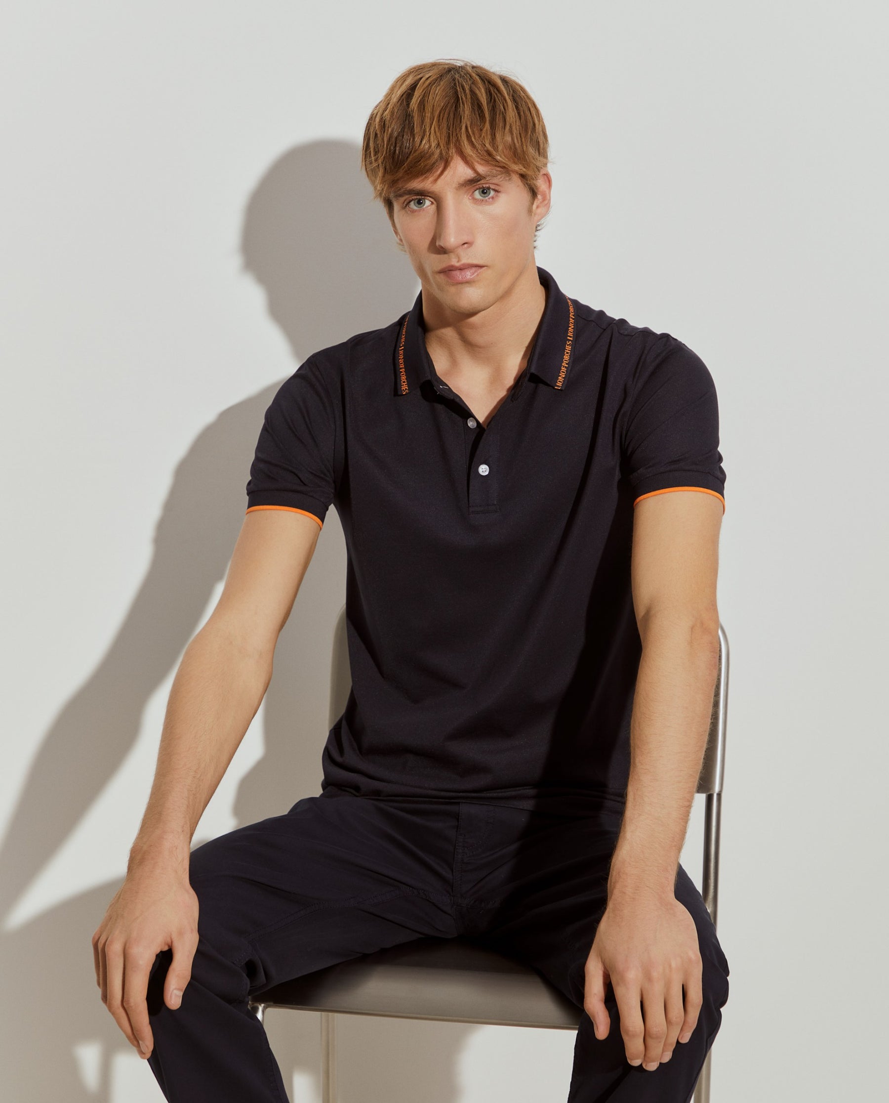 Polo slim fit manga curta
