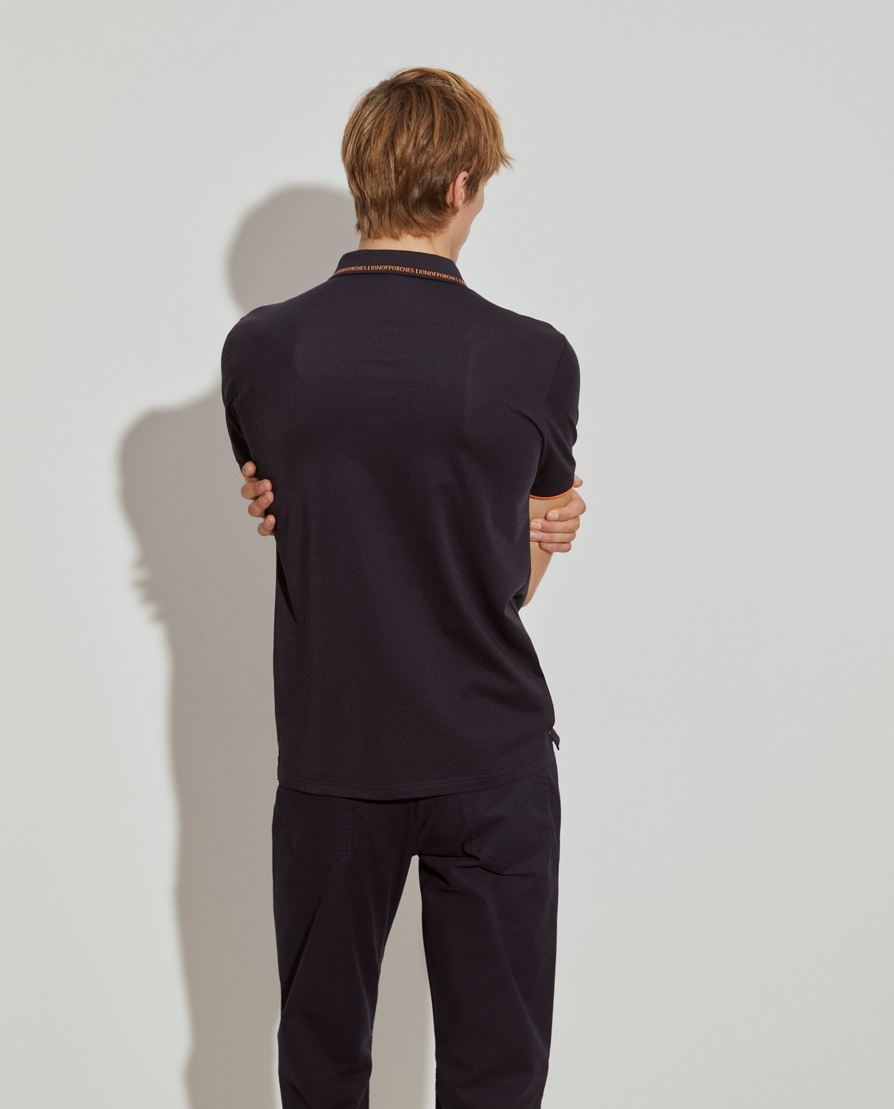 Polo slim fit manga curta