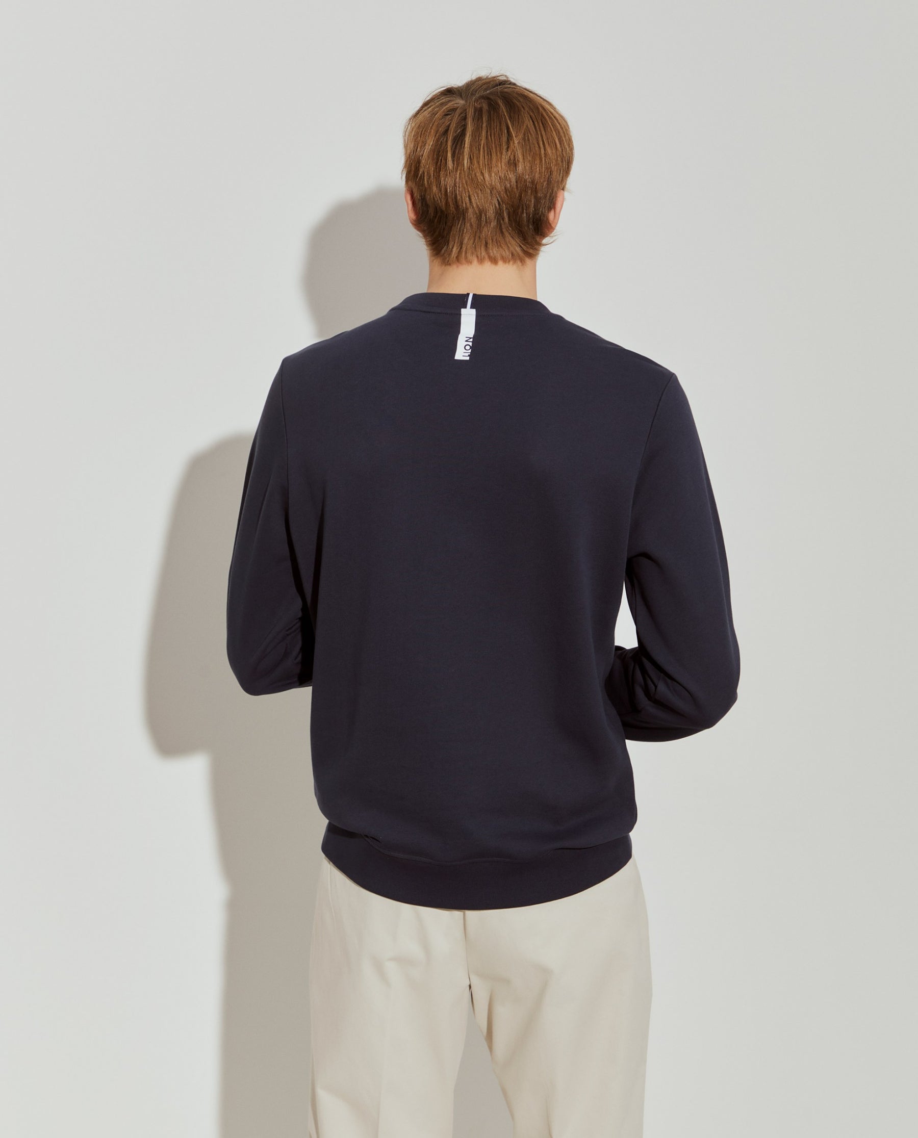 Sweater de algodão decote redondo