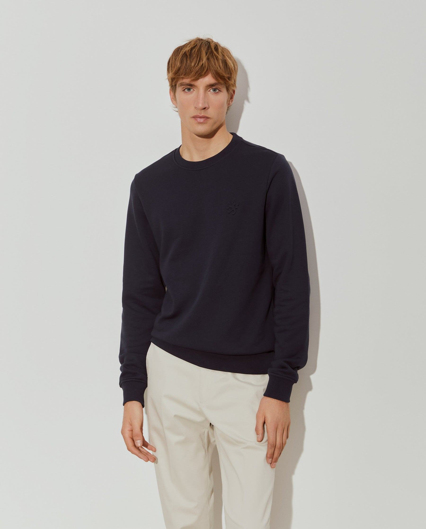 Sweater de algodão decote redondo