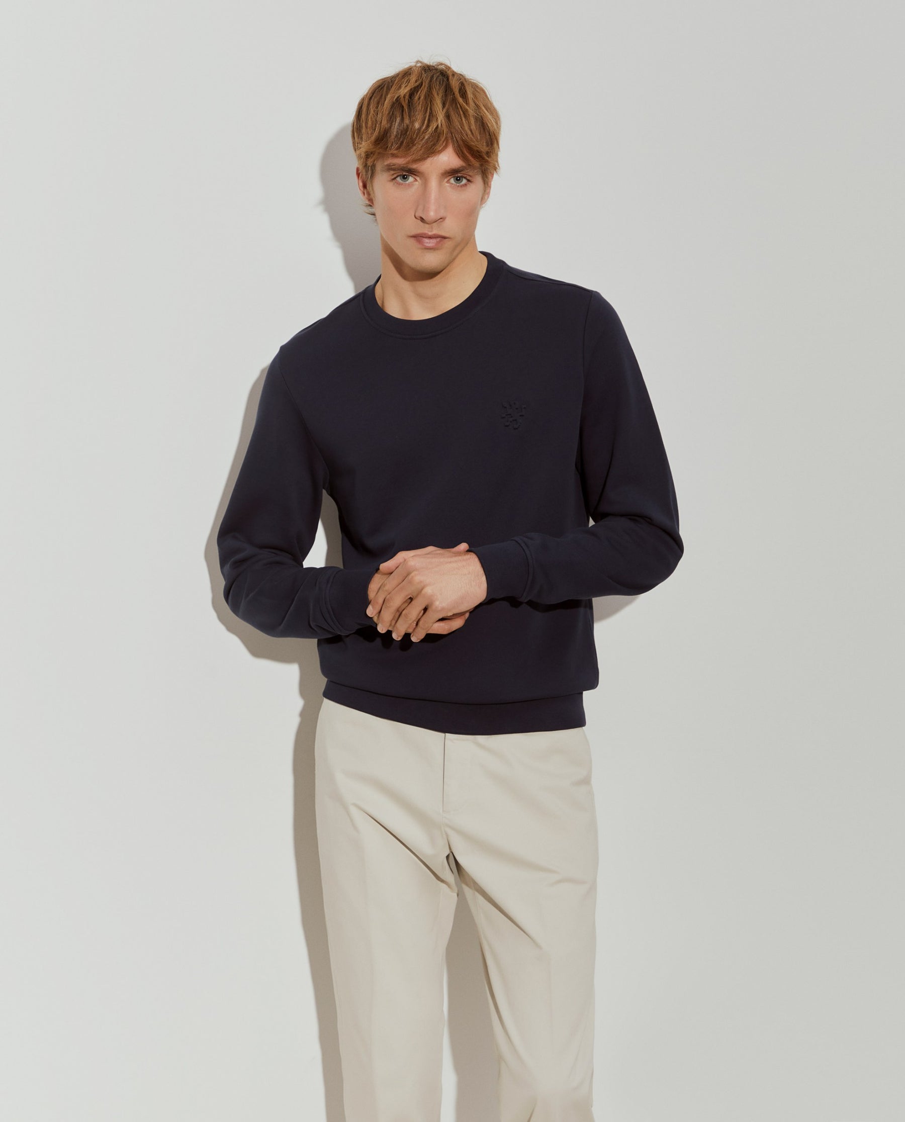 Sweater de algodão decote redondo