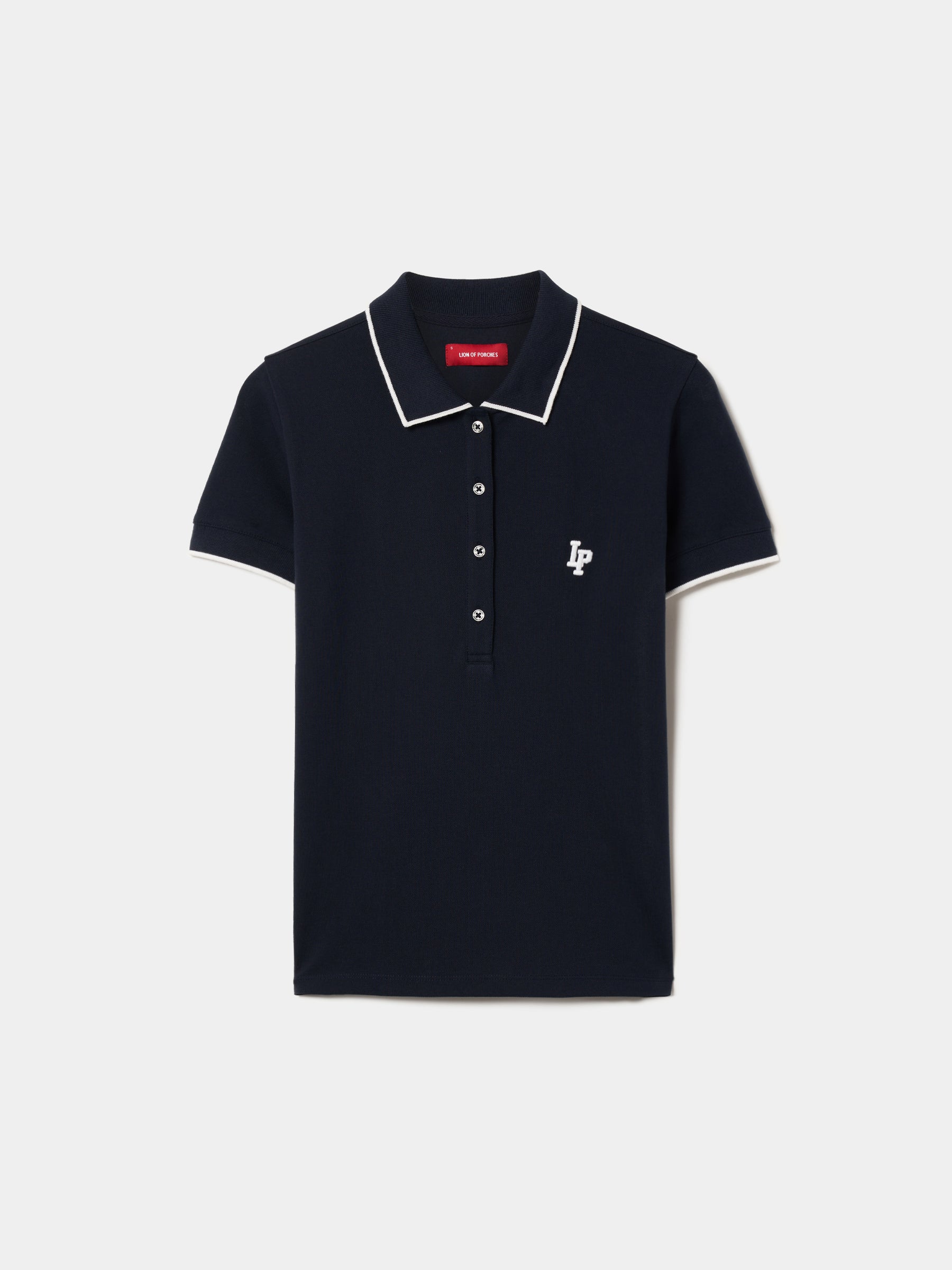 Polo piqué em algodão com riscas