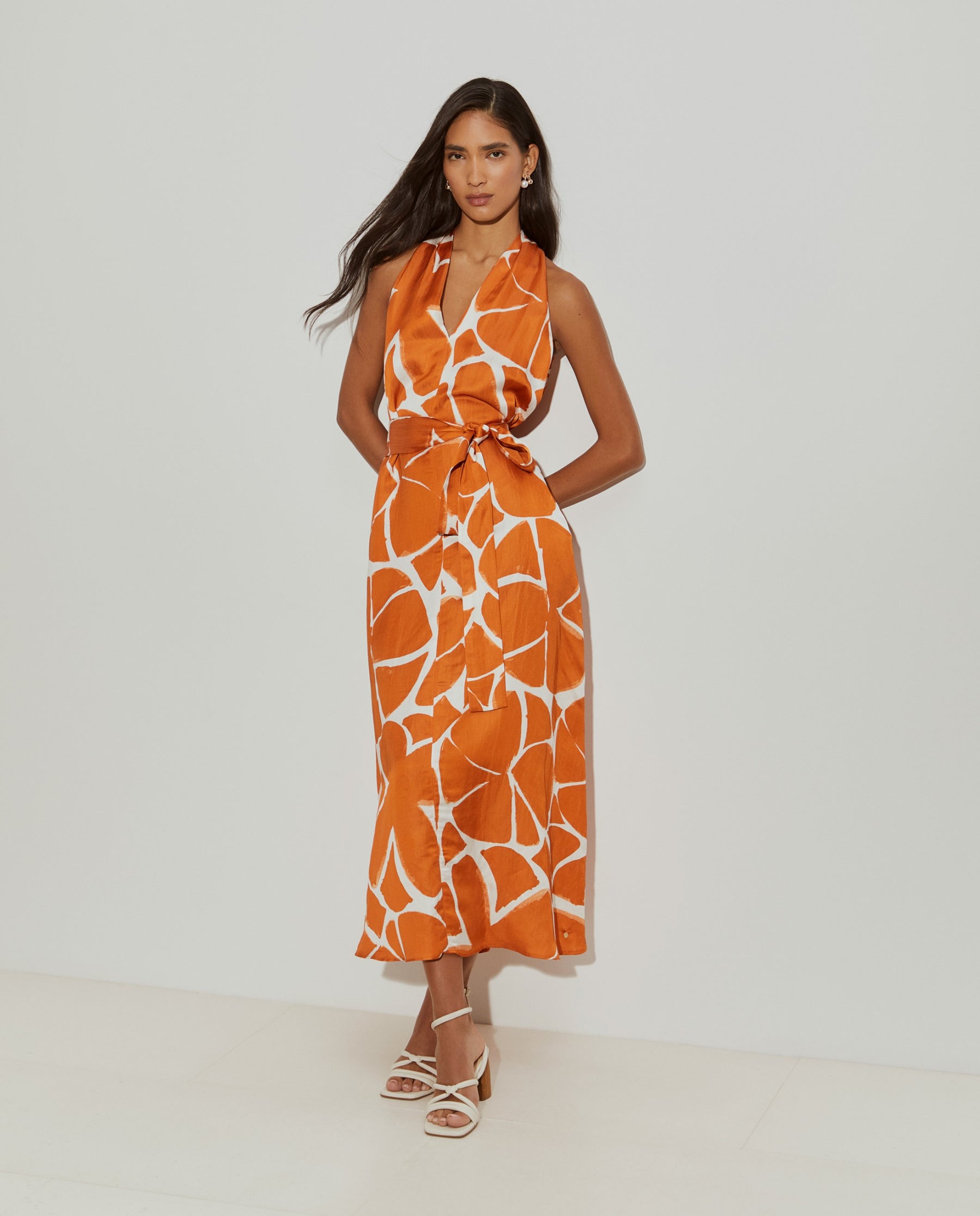 Vestido comprido estampado