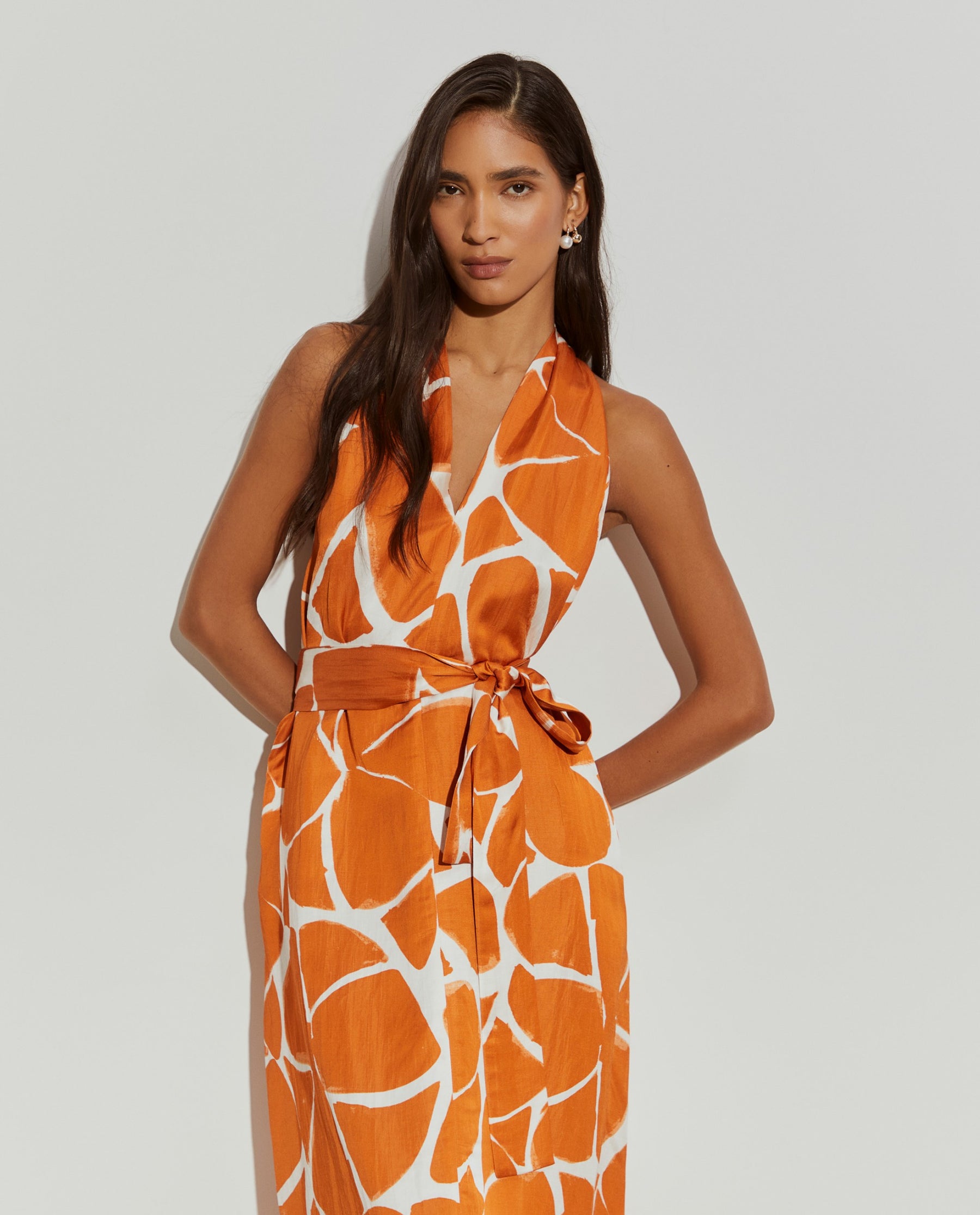 Vestido comprido estampado