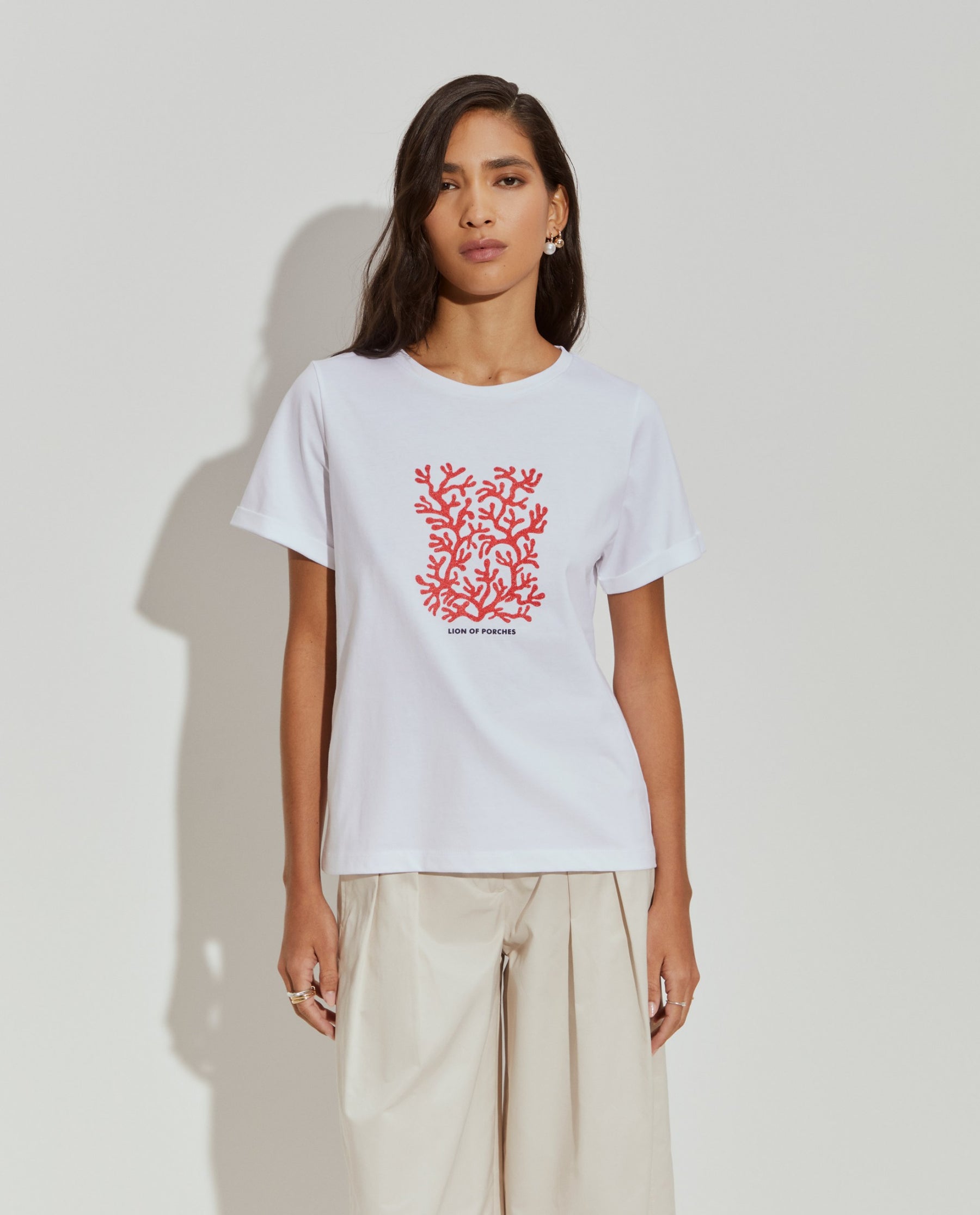 T-shirt estampada de algodão