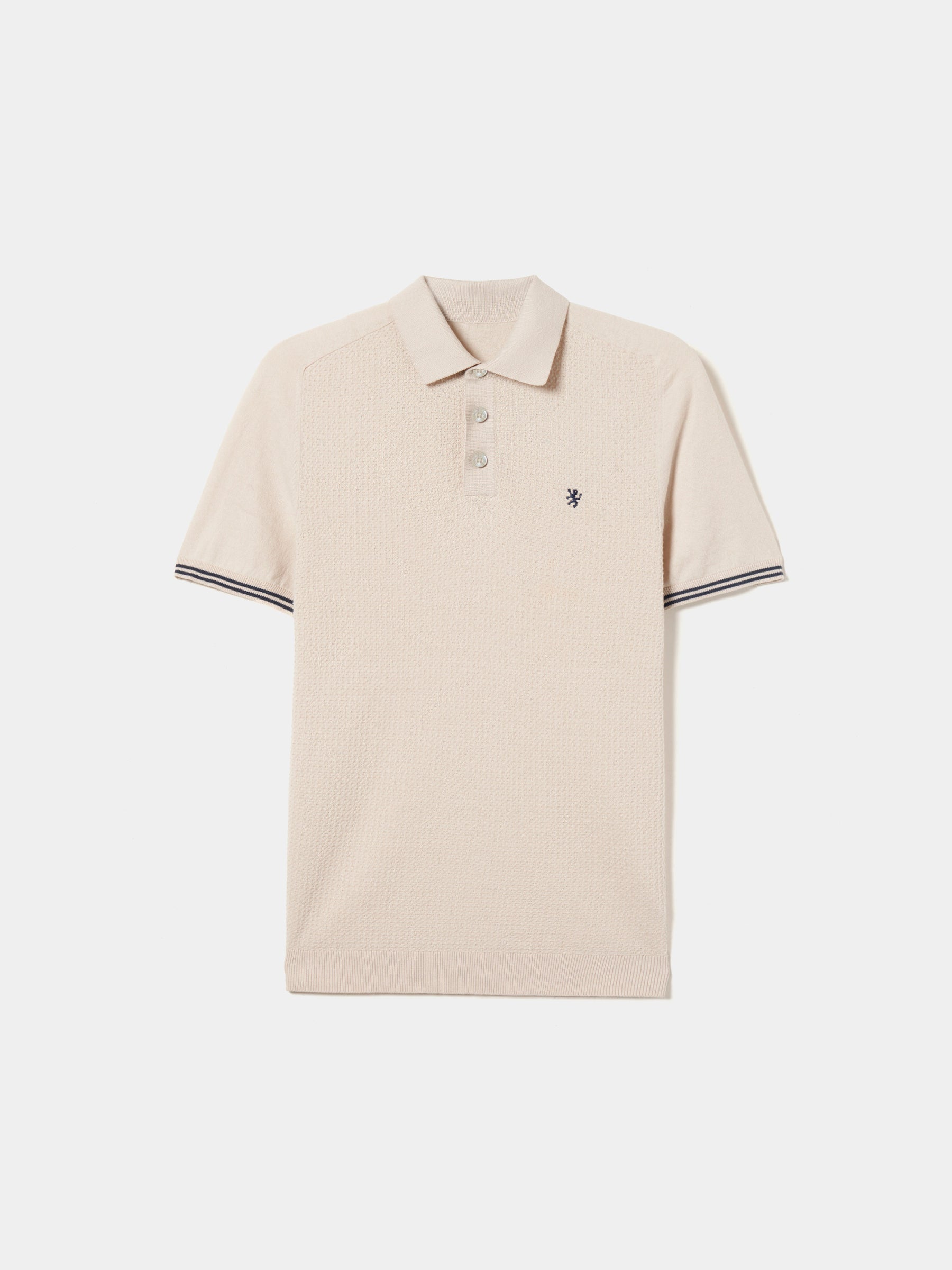 Polo malha texturizada em algodão
