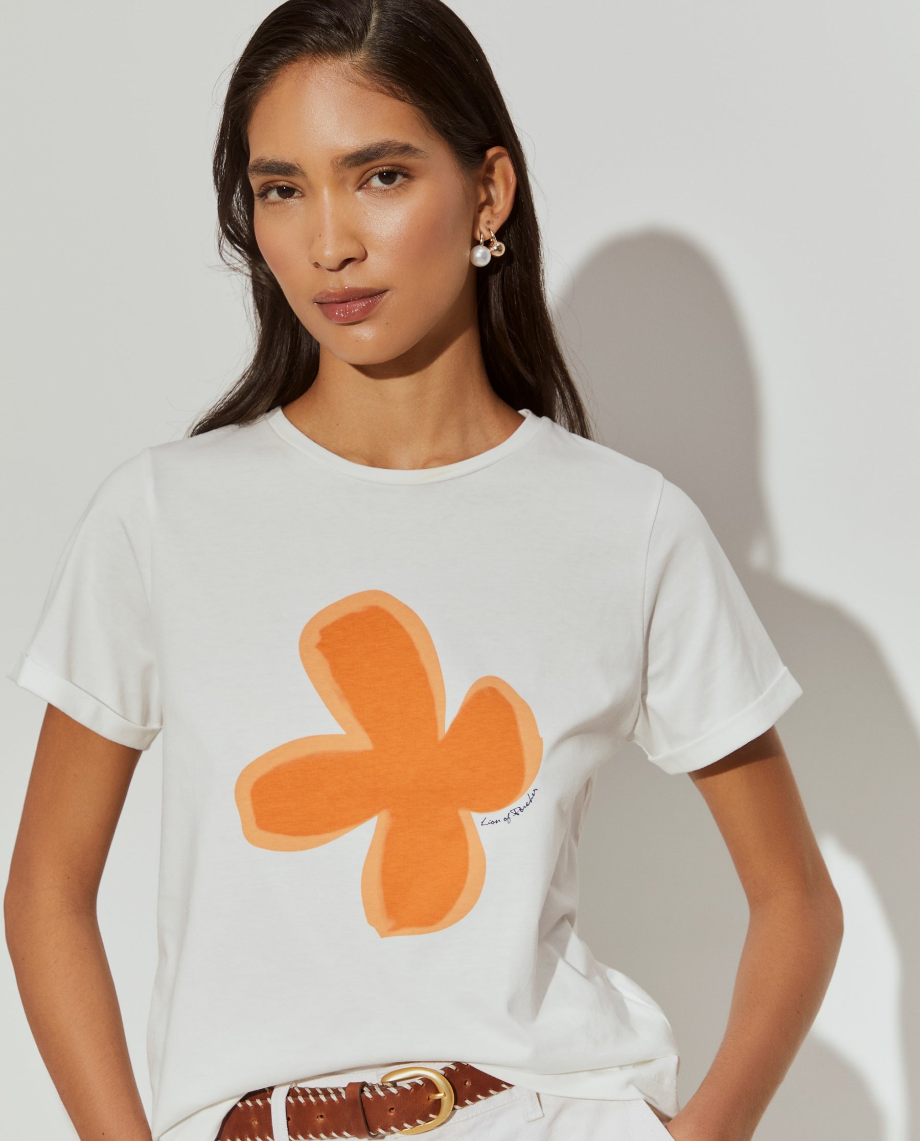 T-shirt de algodão com estampado