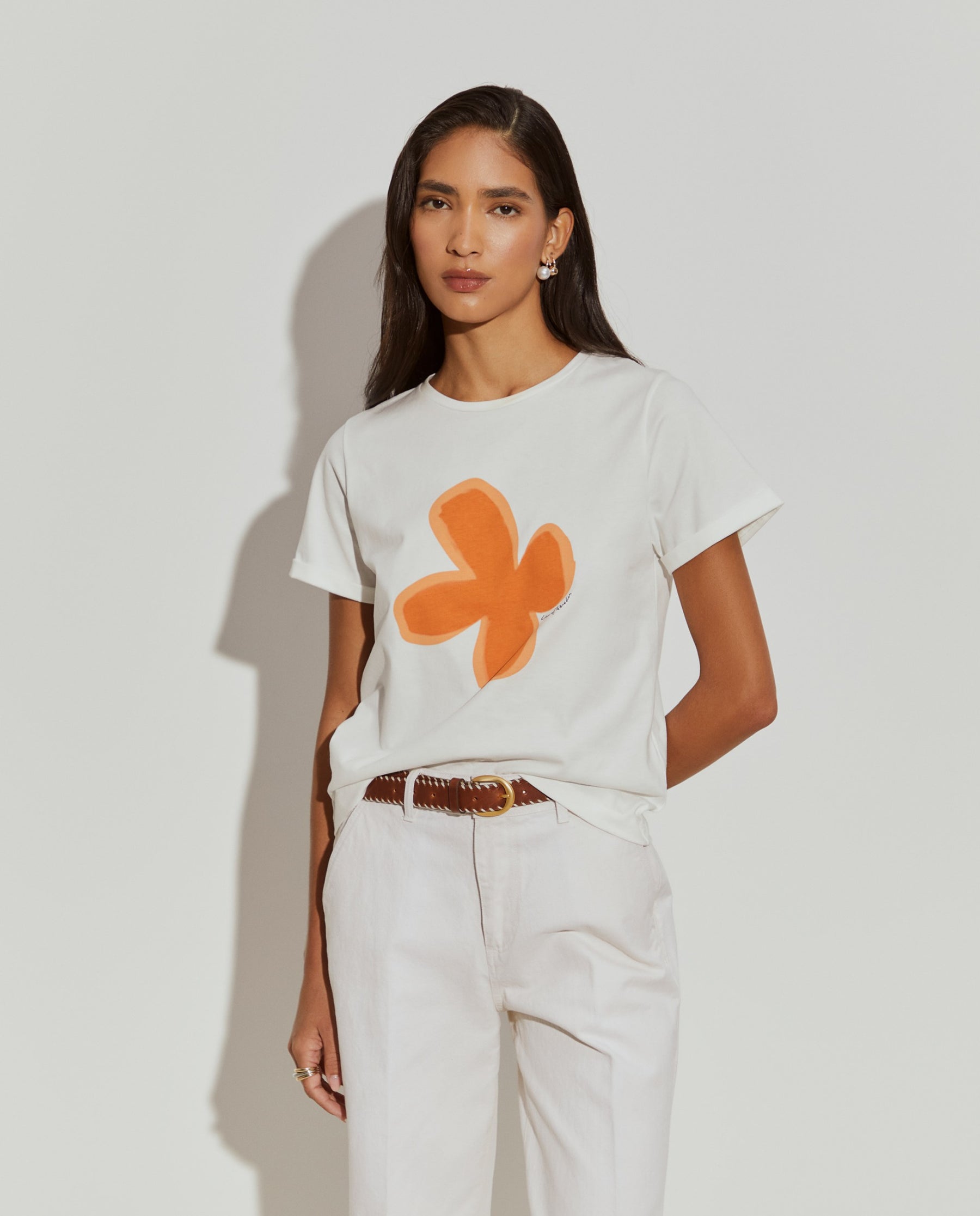 T-shirt de algodão com estampado