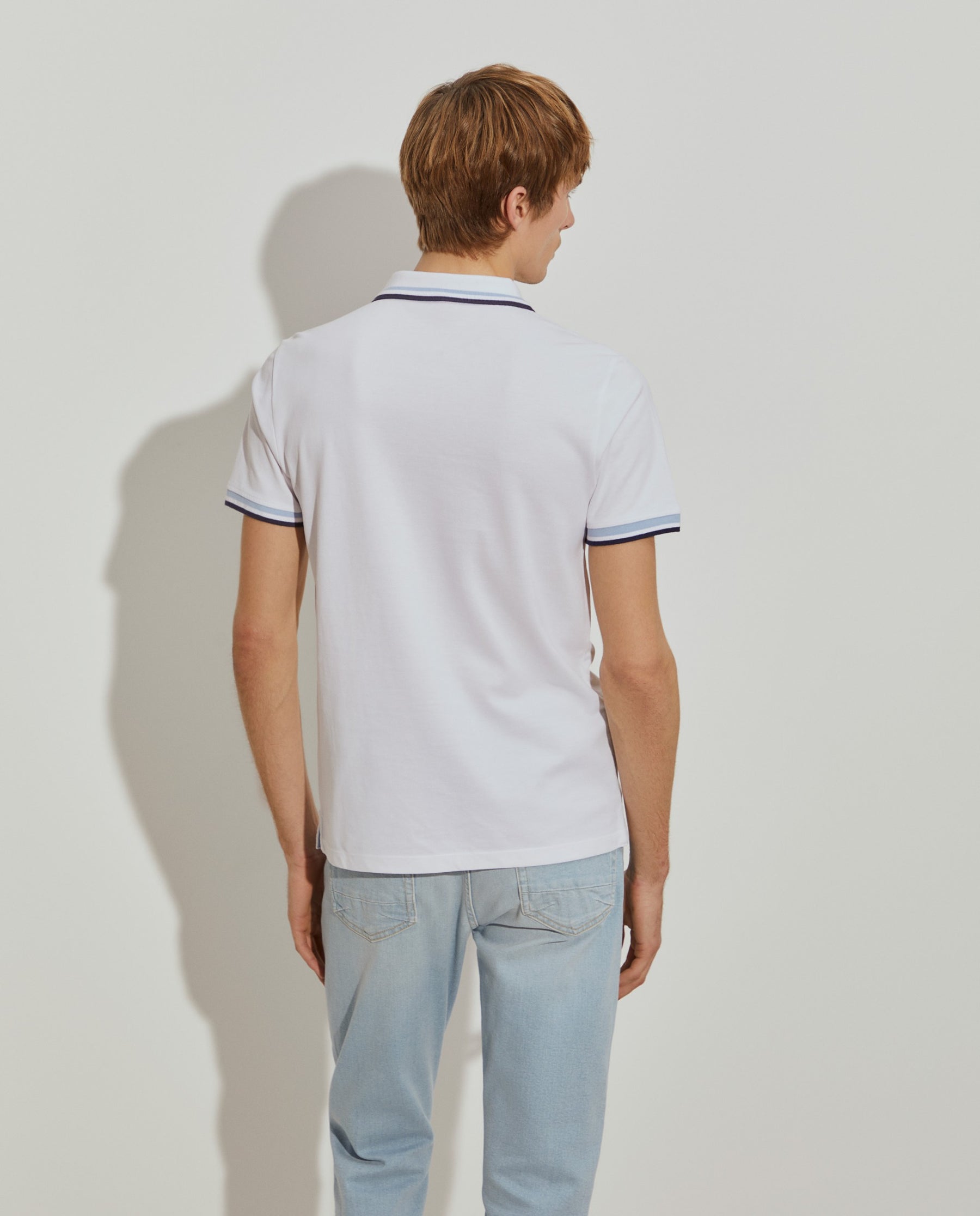 Polo piqué slim fit em algodão