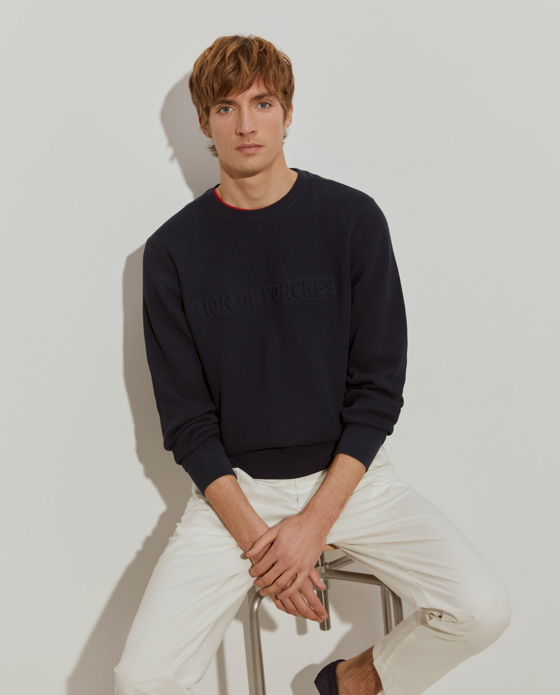 Sweater malha estruturada com logotipo