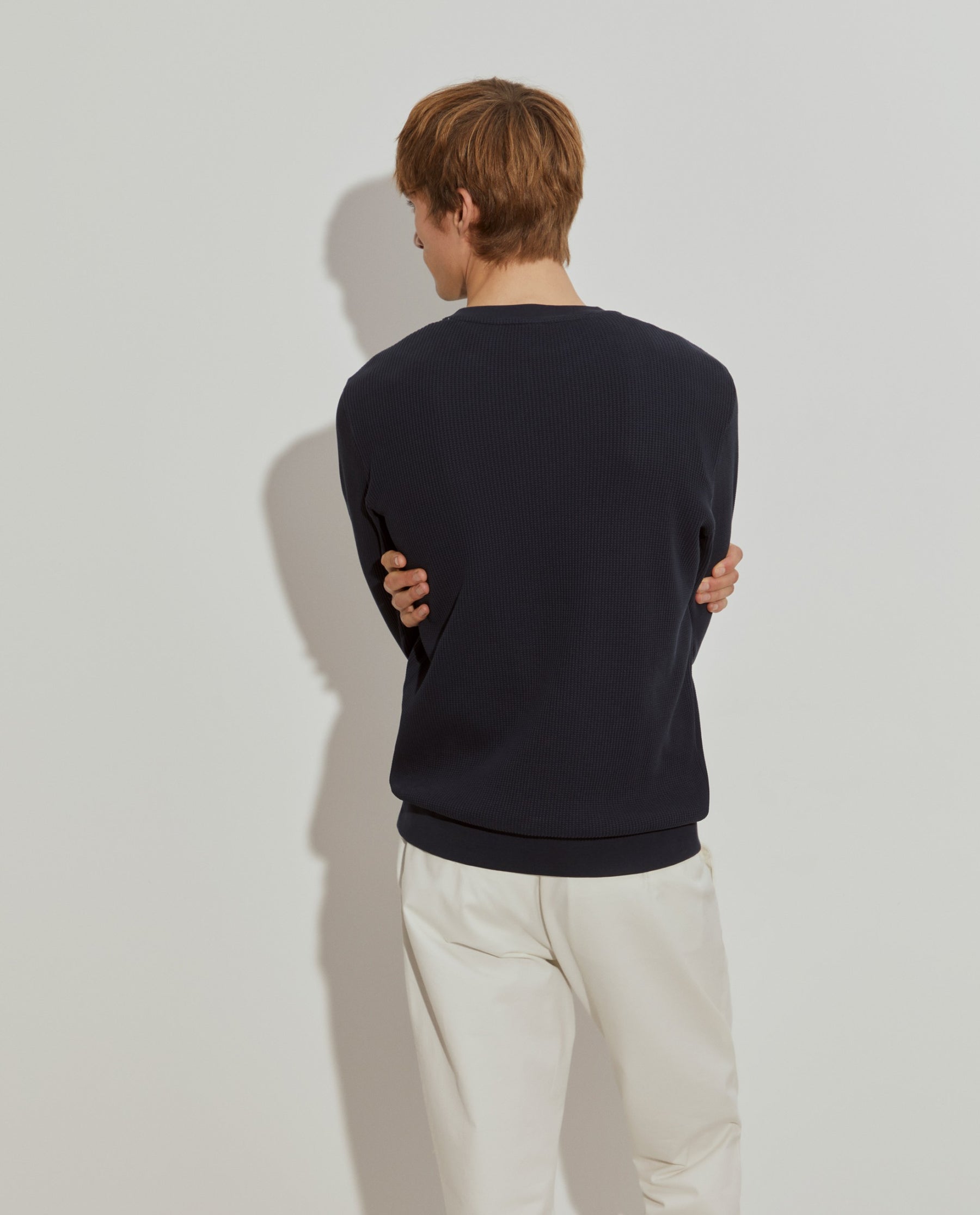 Sweater malha estruturada com logotipo