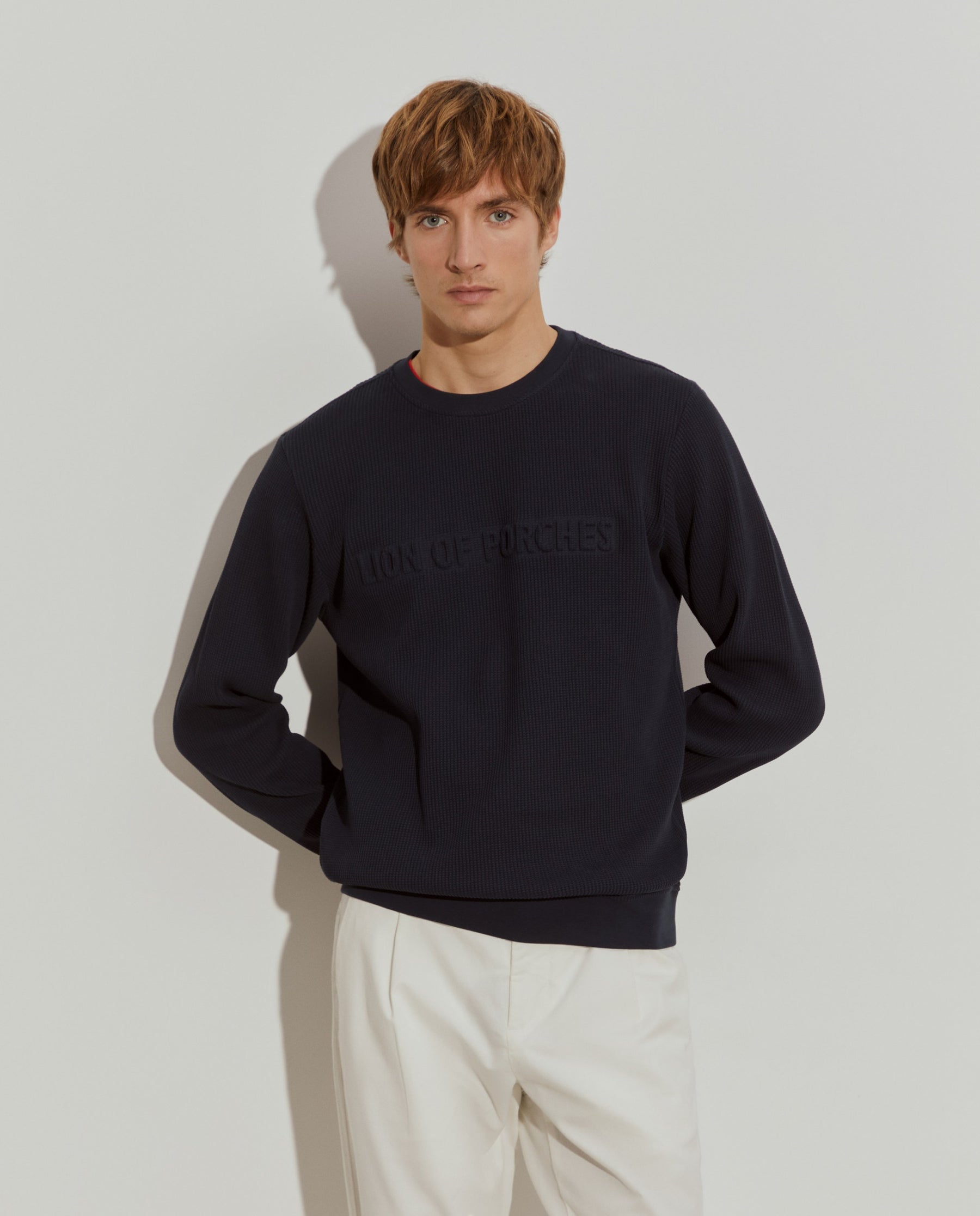 Sweater malha estruturada com logotipo