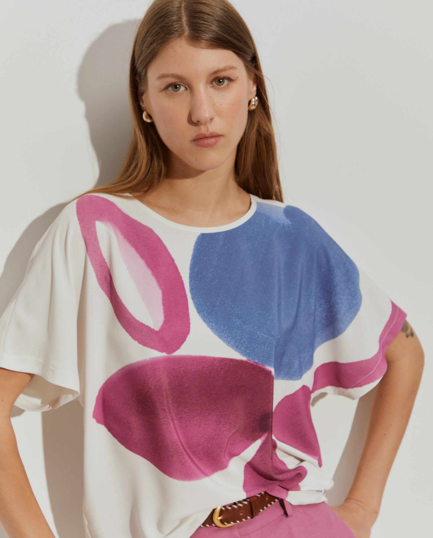 Blusa kimono com estampado