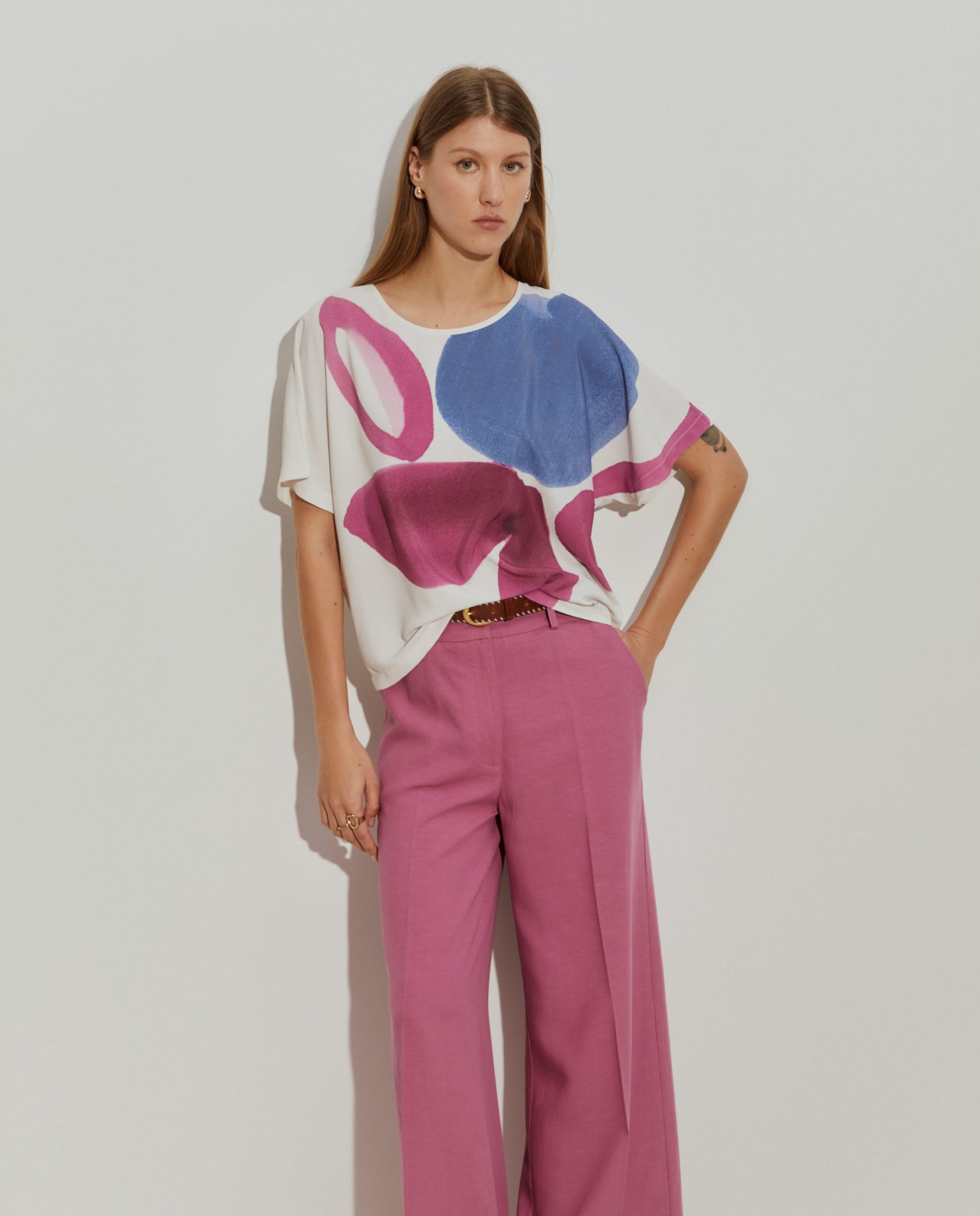 Blusa kimono com estampado