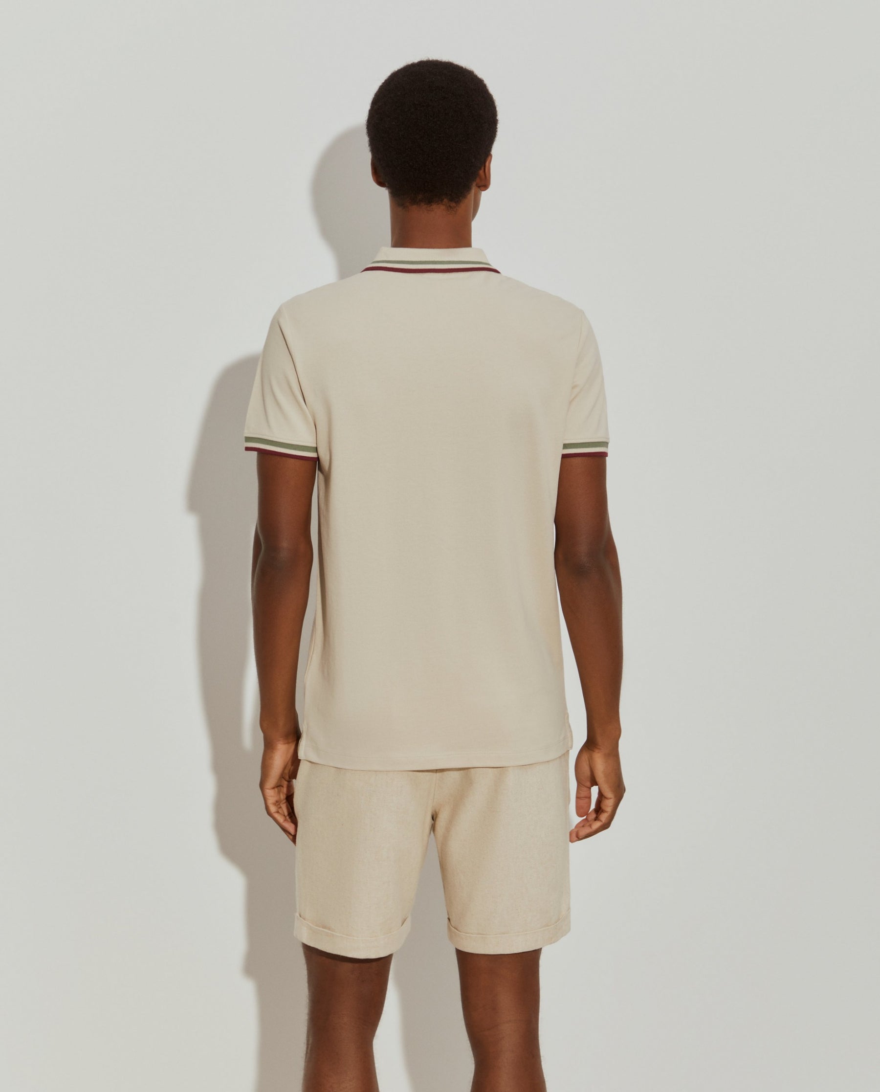 Polo piqué slim fit em algodão