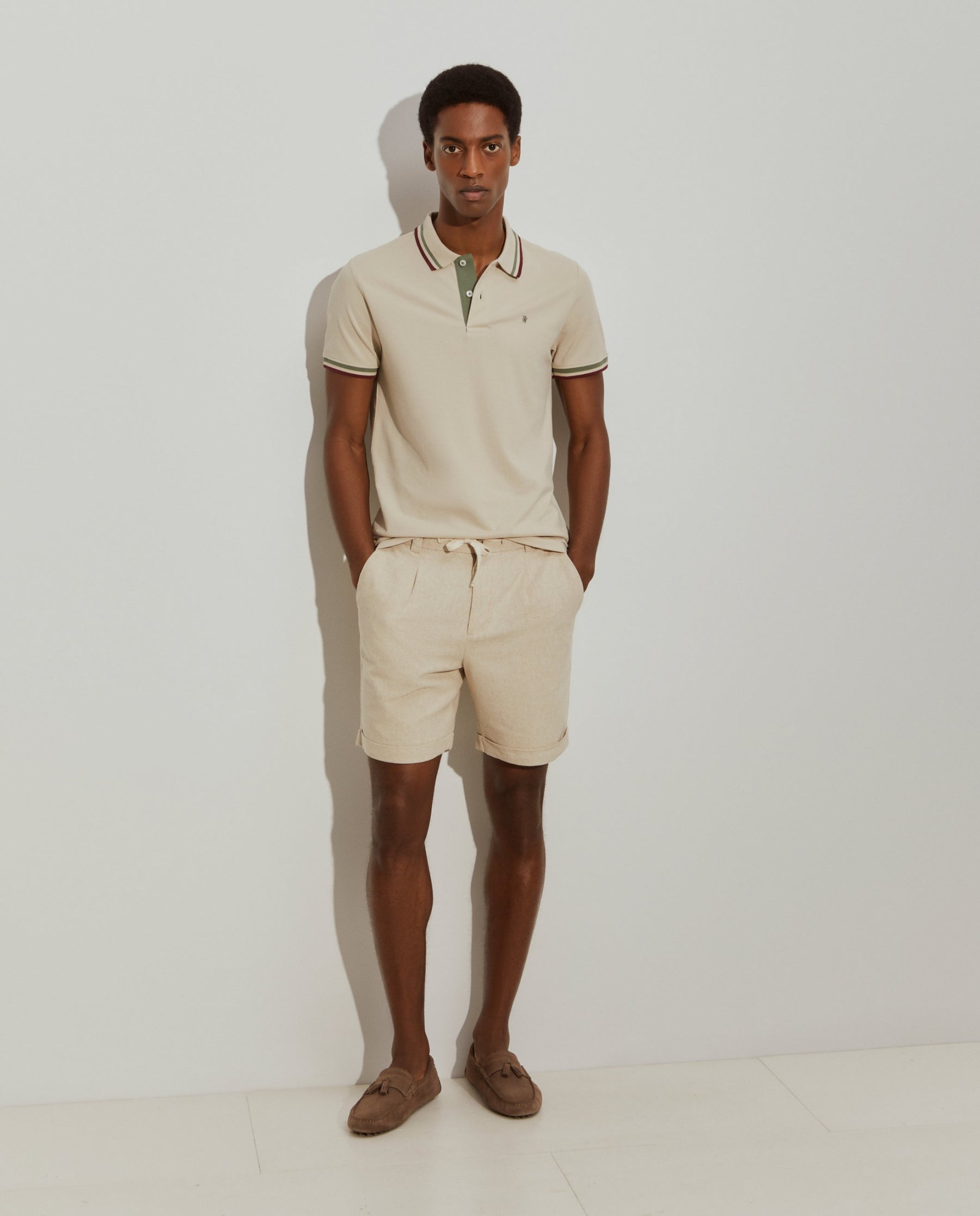 Polo piqué slim fit em algodão