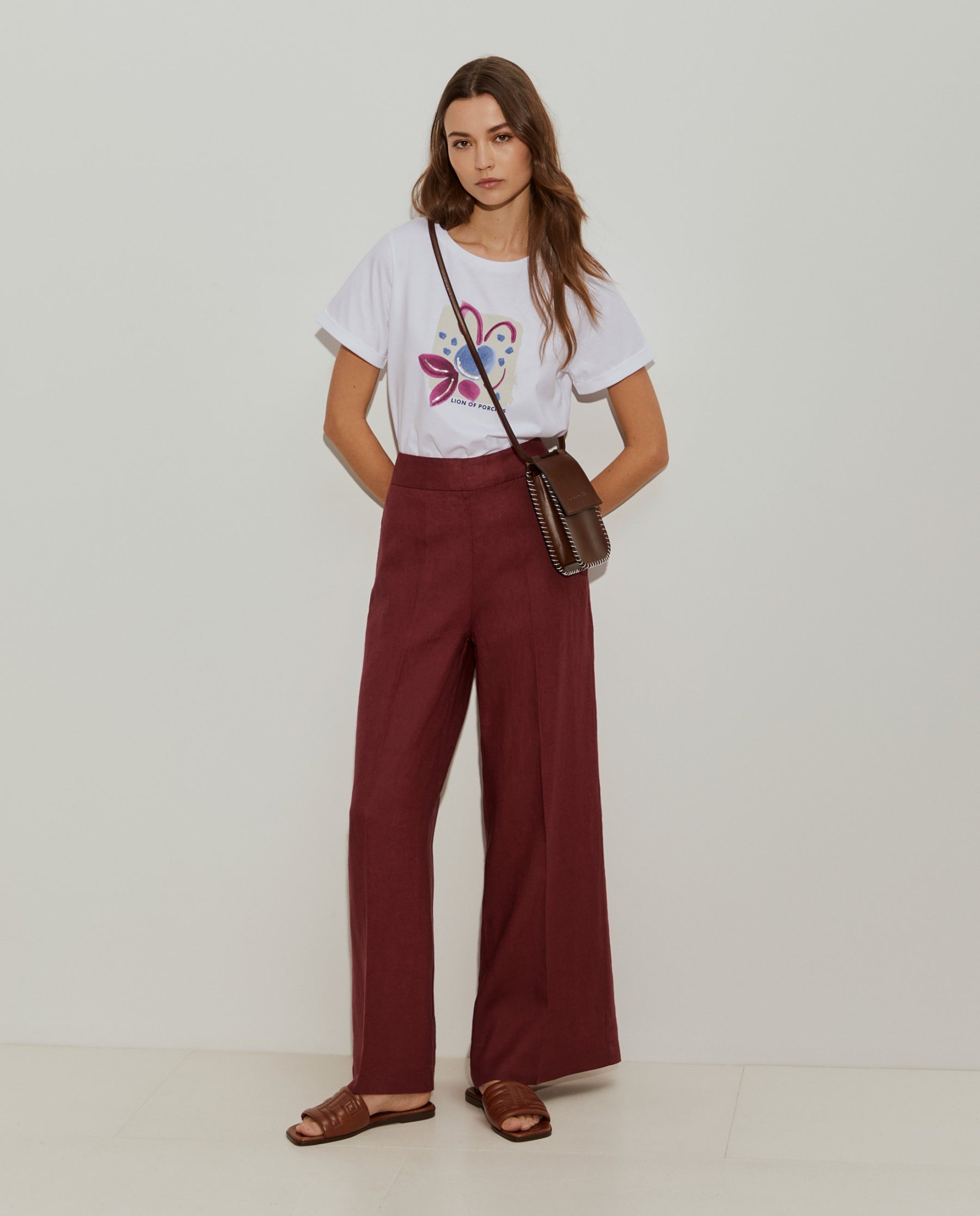 T-shirt de algodão com estampado