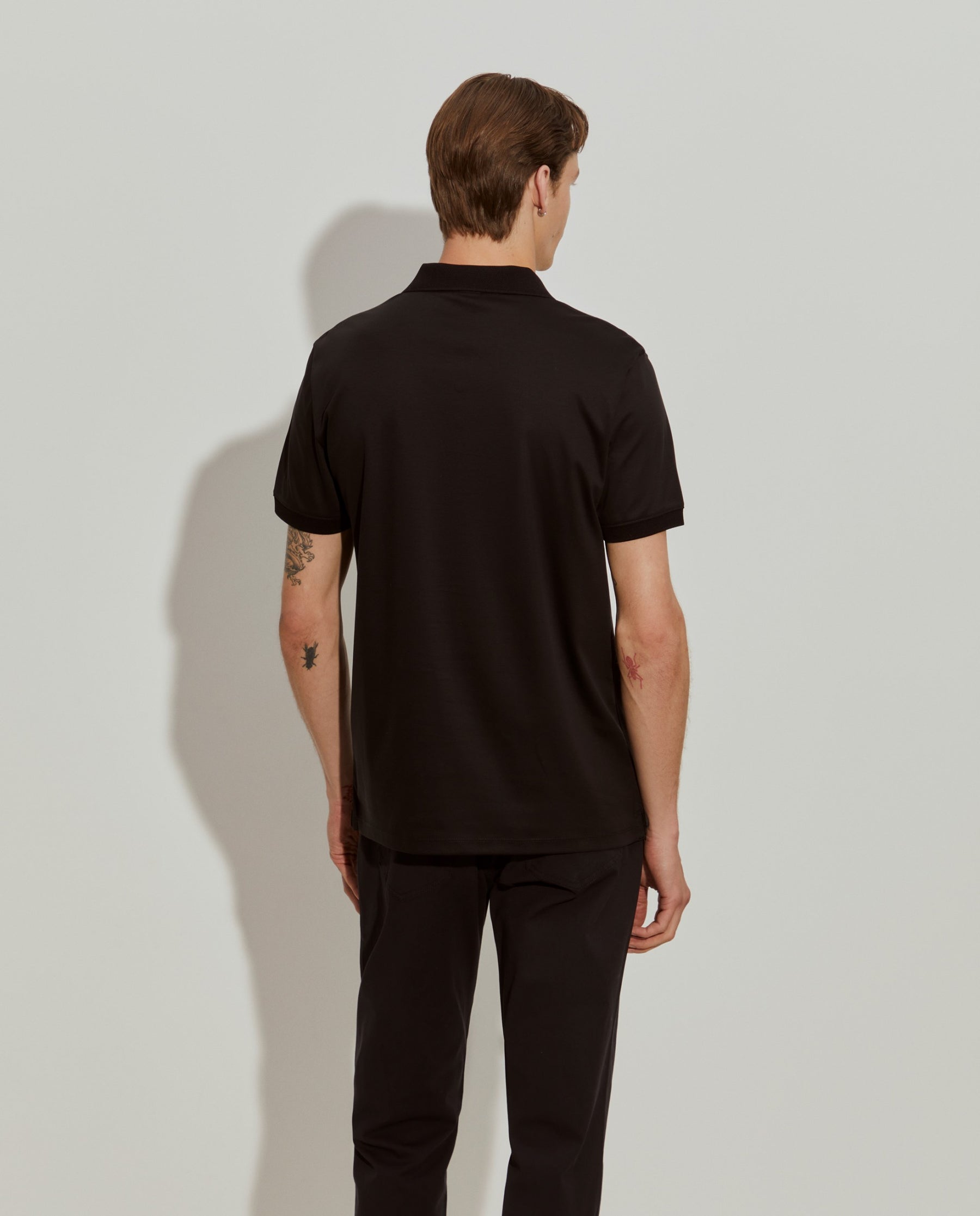 Polo slim fit de algodão com molas