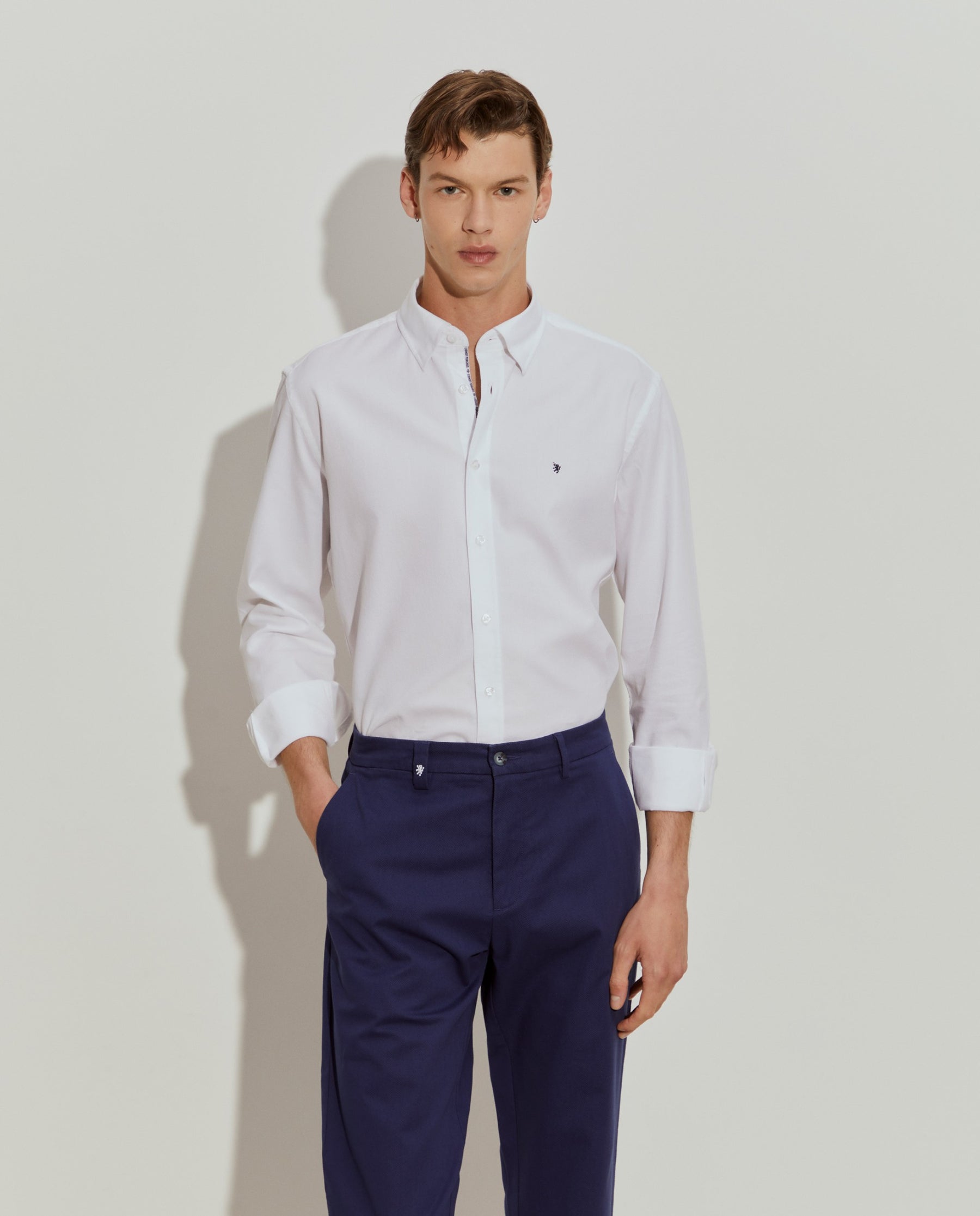 Camisa slim fit de algodão