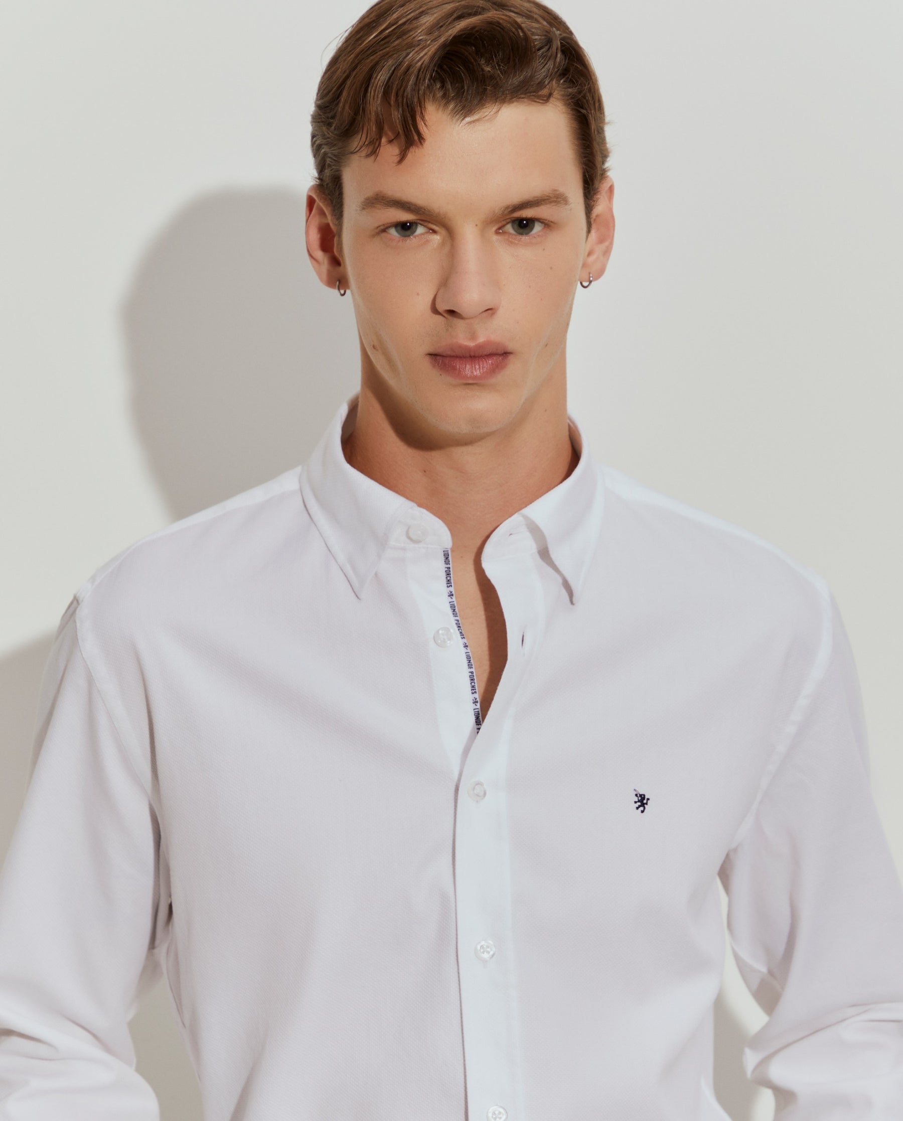 Camisa slim fit de algodão