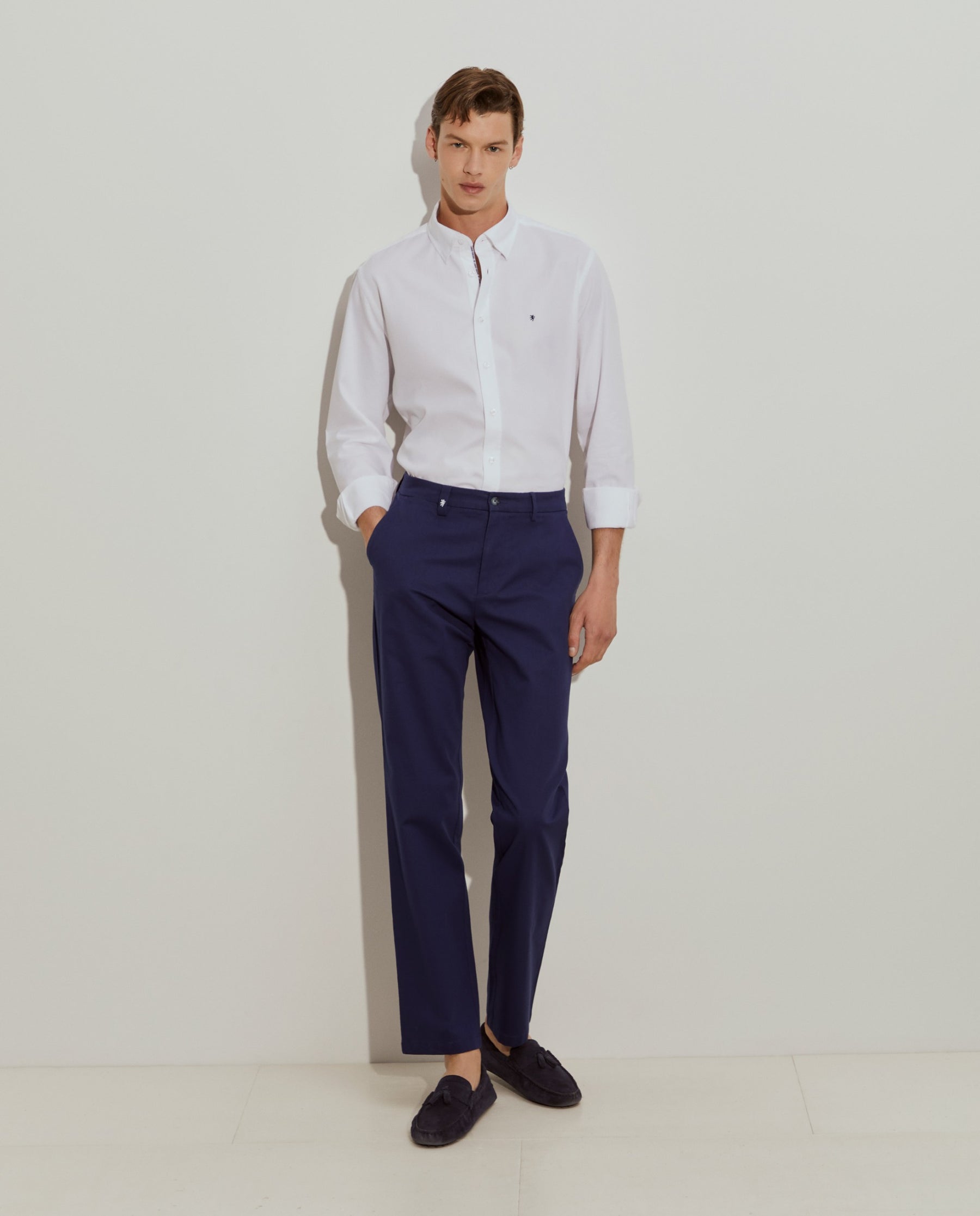 Camisa slim fit de algodão