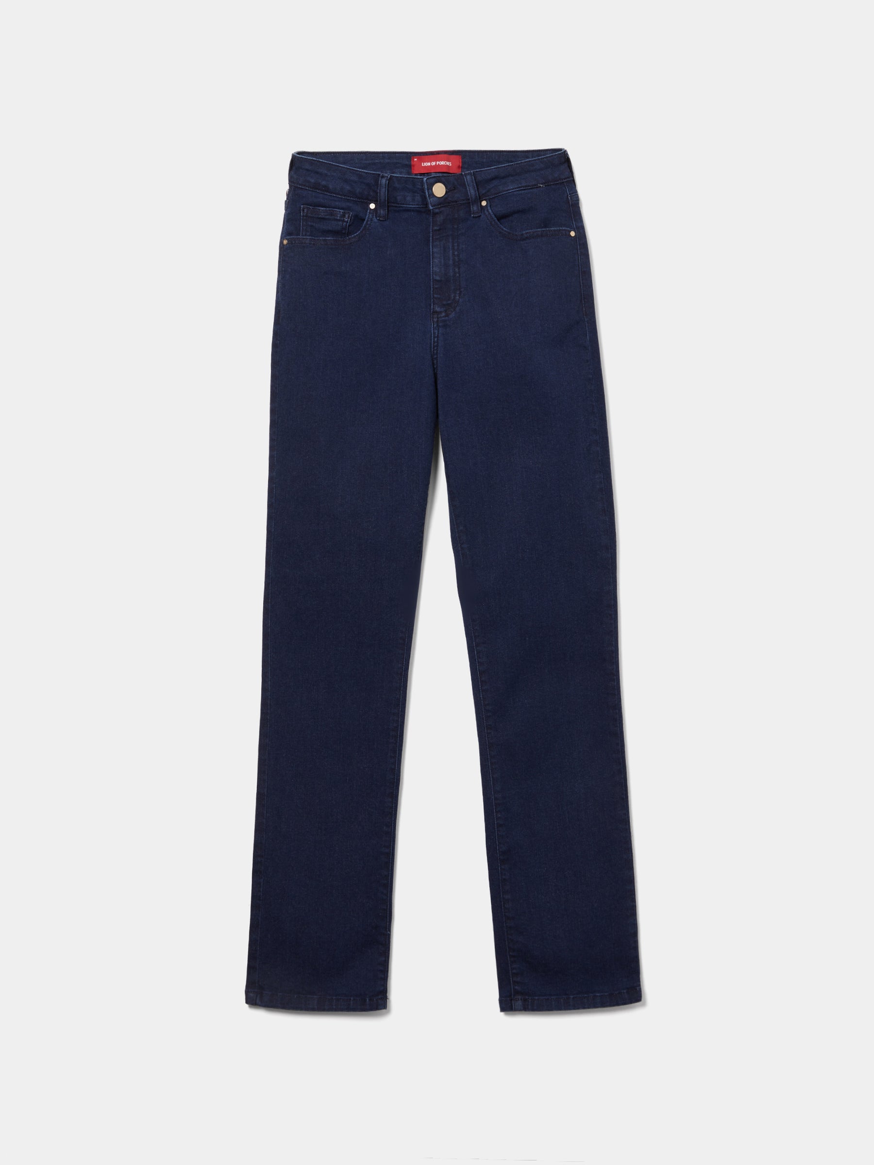 Calças denim perna reta