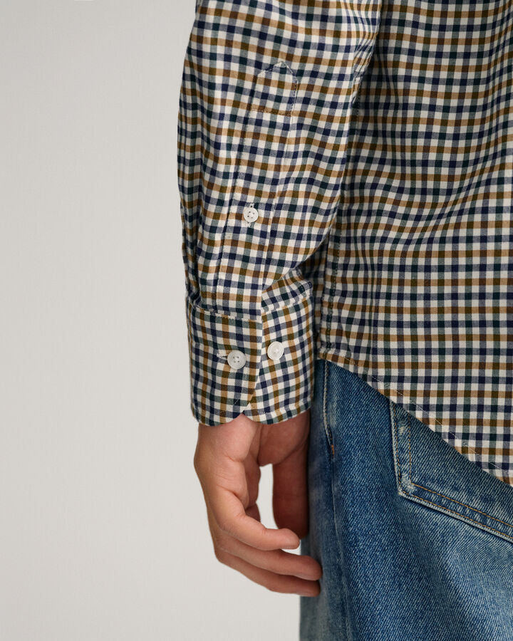 Camisa em sarja gingham regular fit