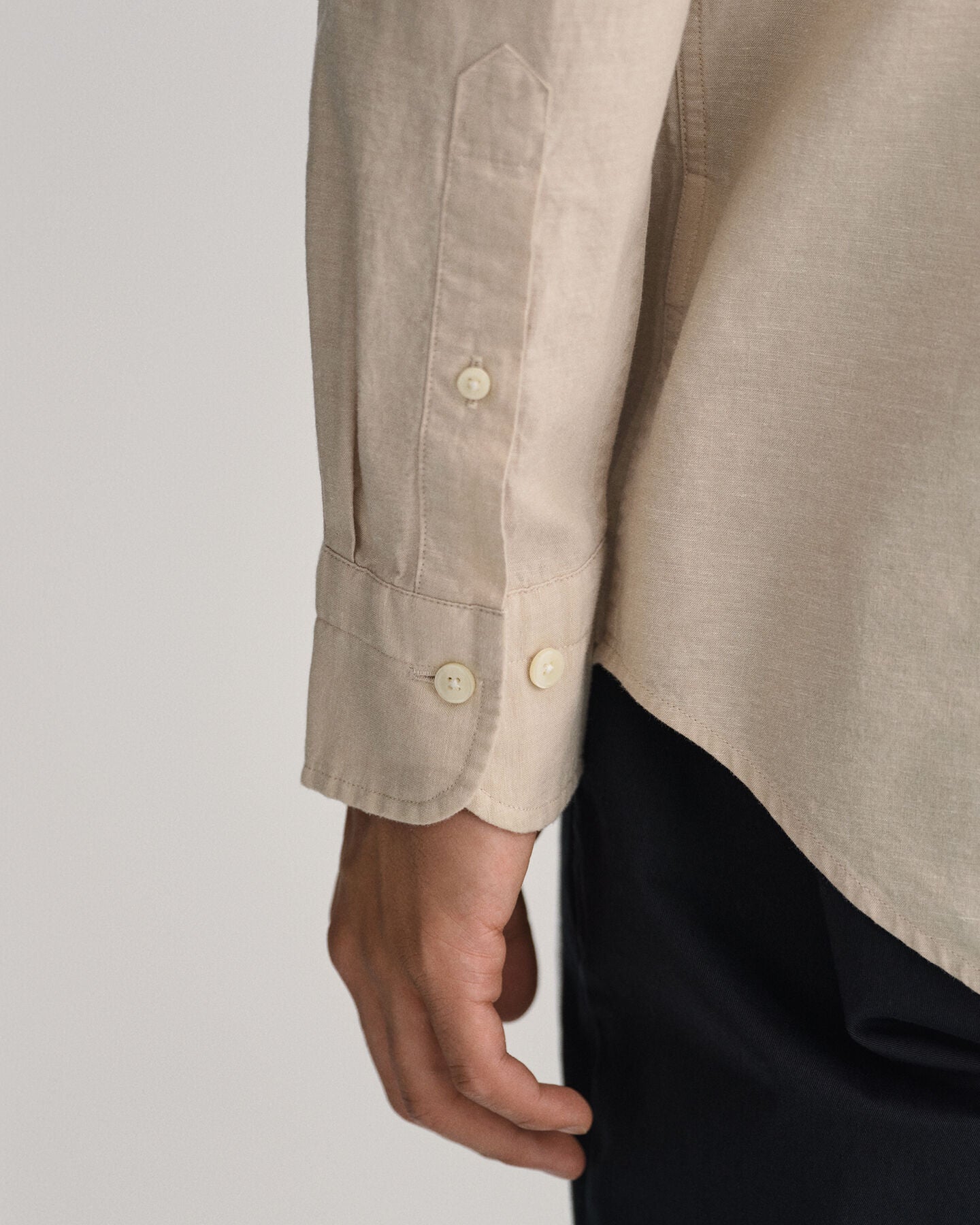 Camisa de linho e algodão regular fit