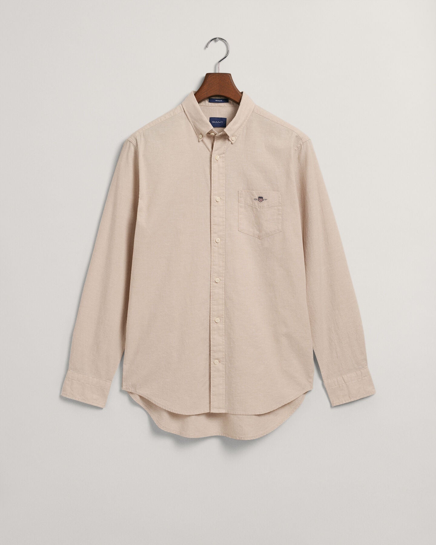 Camisa de linho e algodão regular fit
