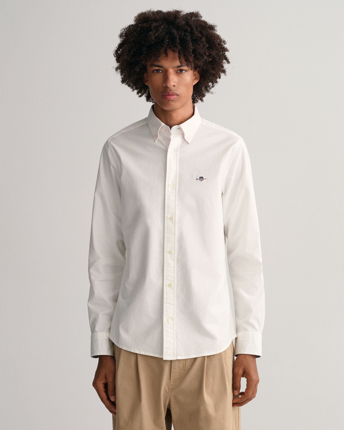 Camisa Oxford com elastano corte slim