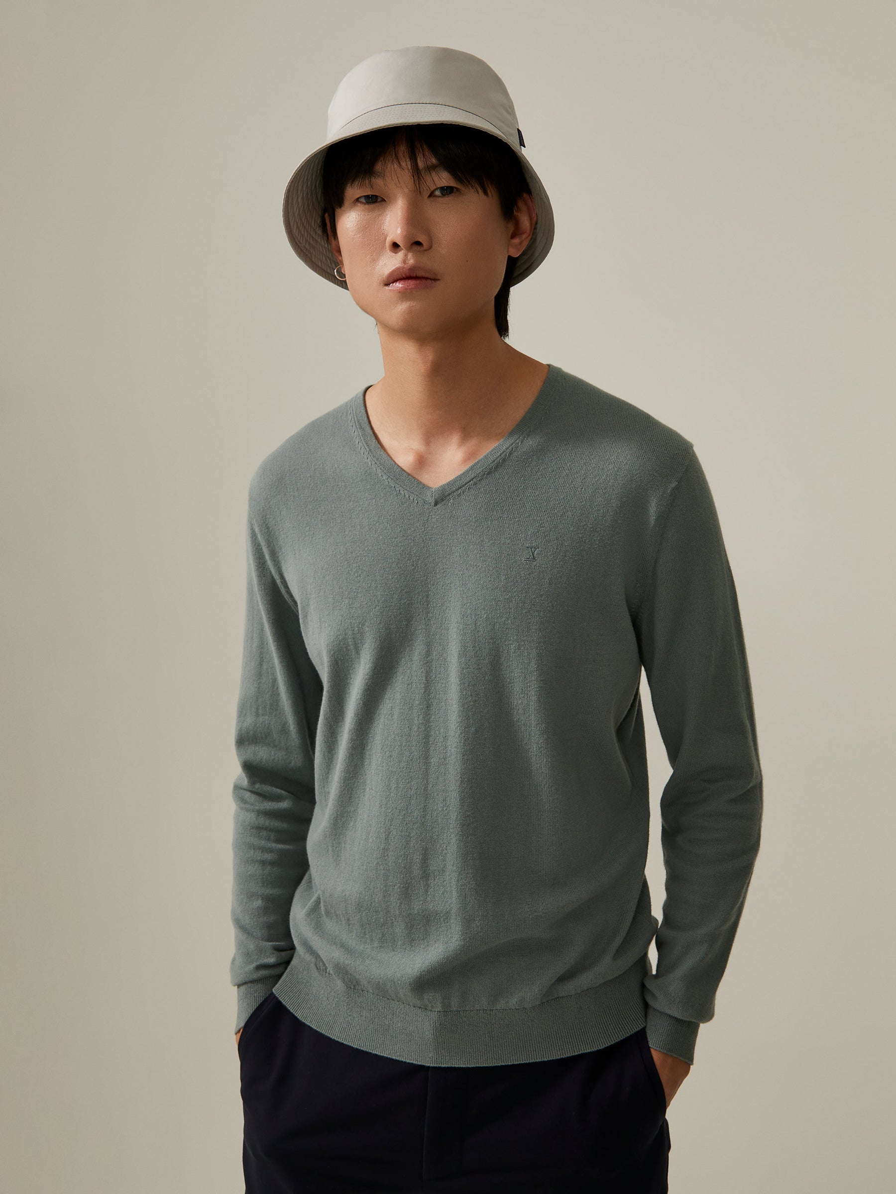 Pullover de algodão e caxemira