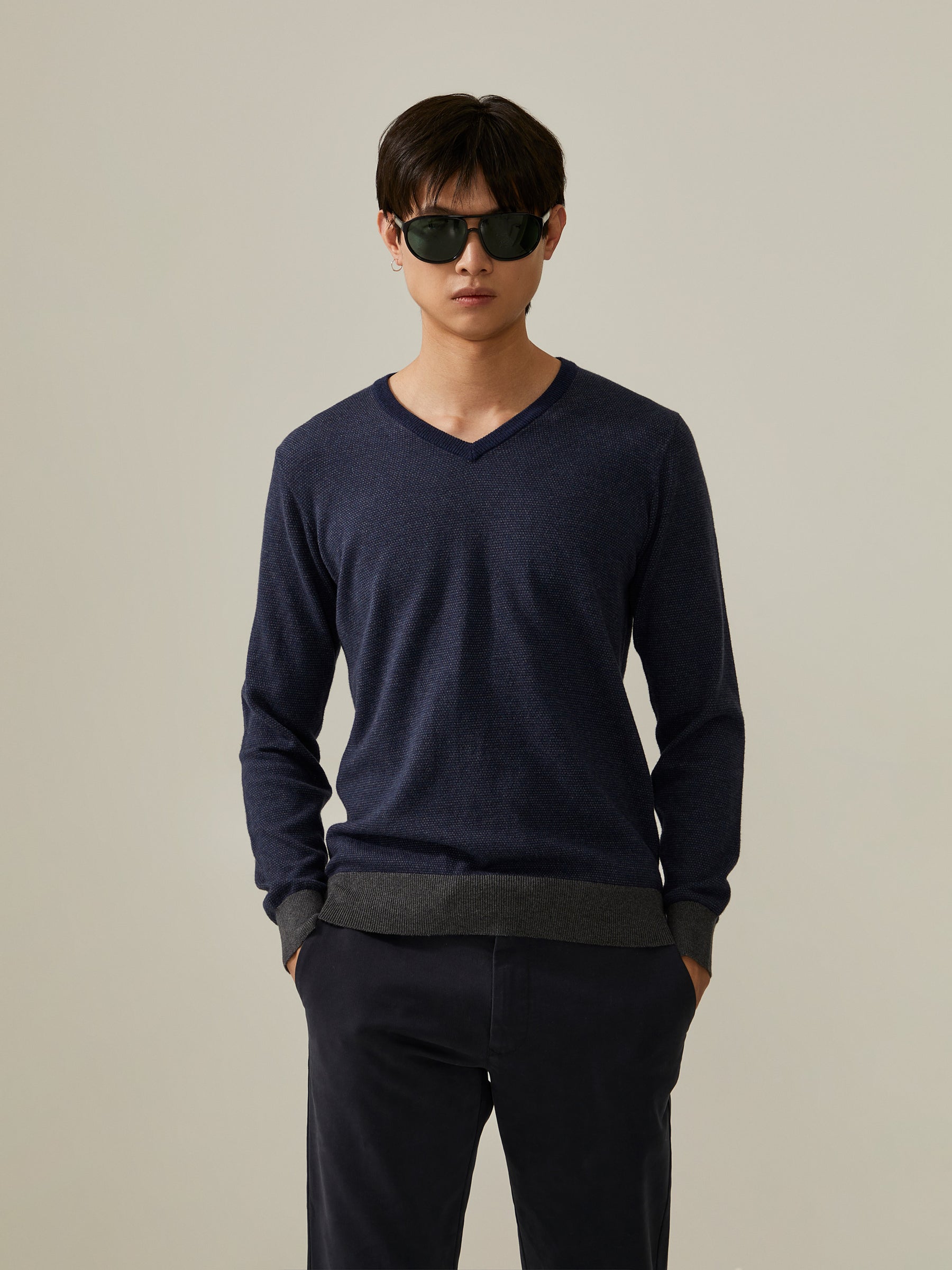 Pullover manga comprida com padrão