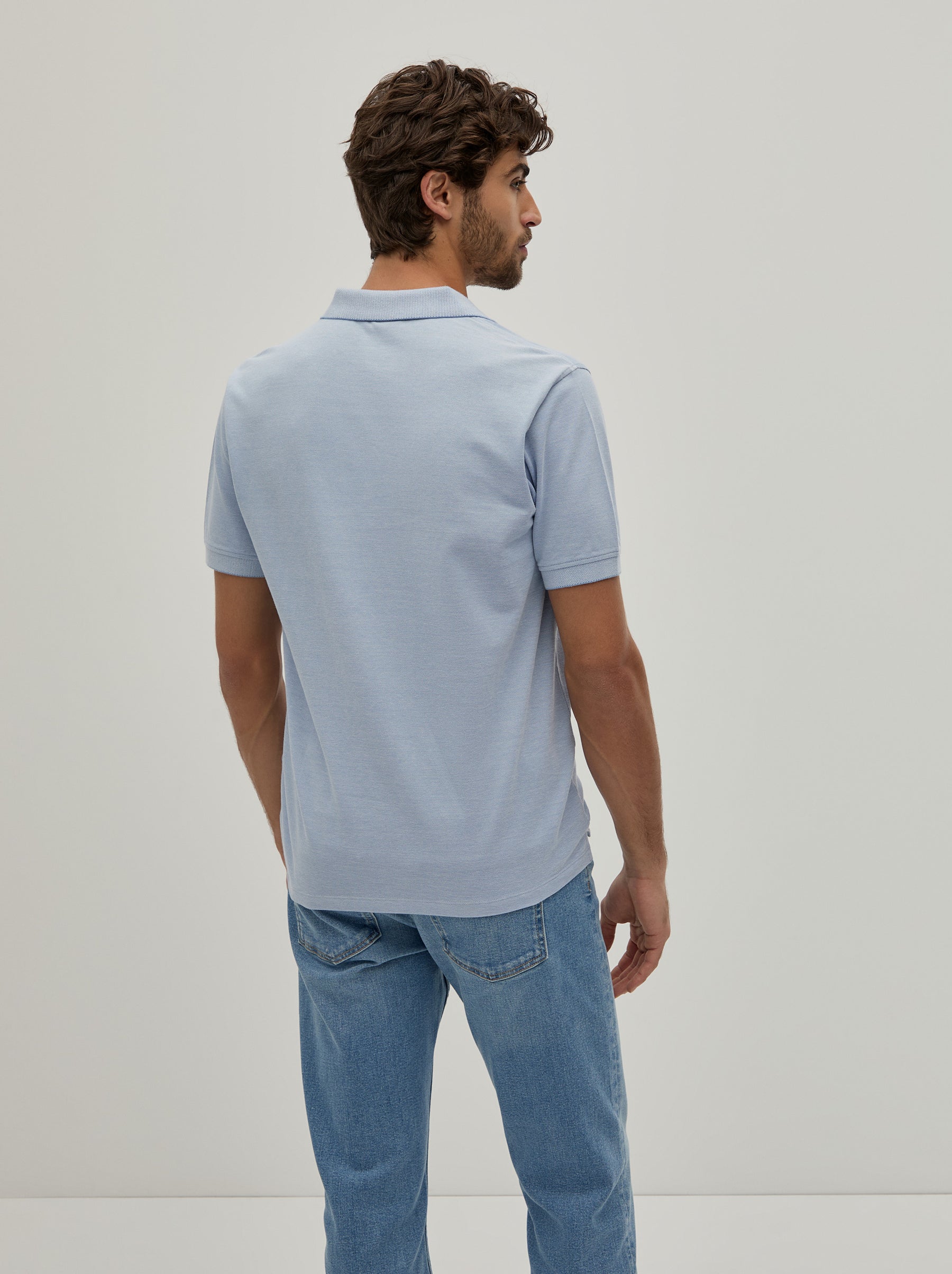 Polo piqué bicolor em algodão